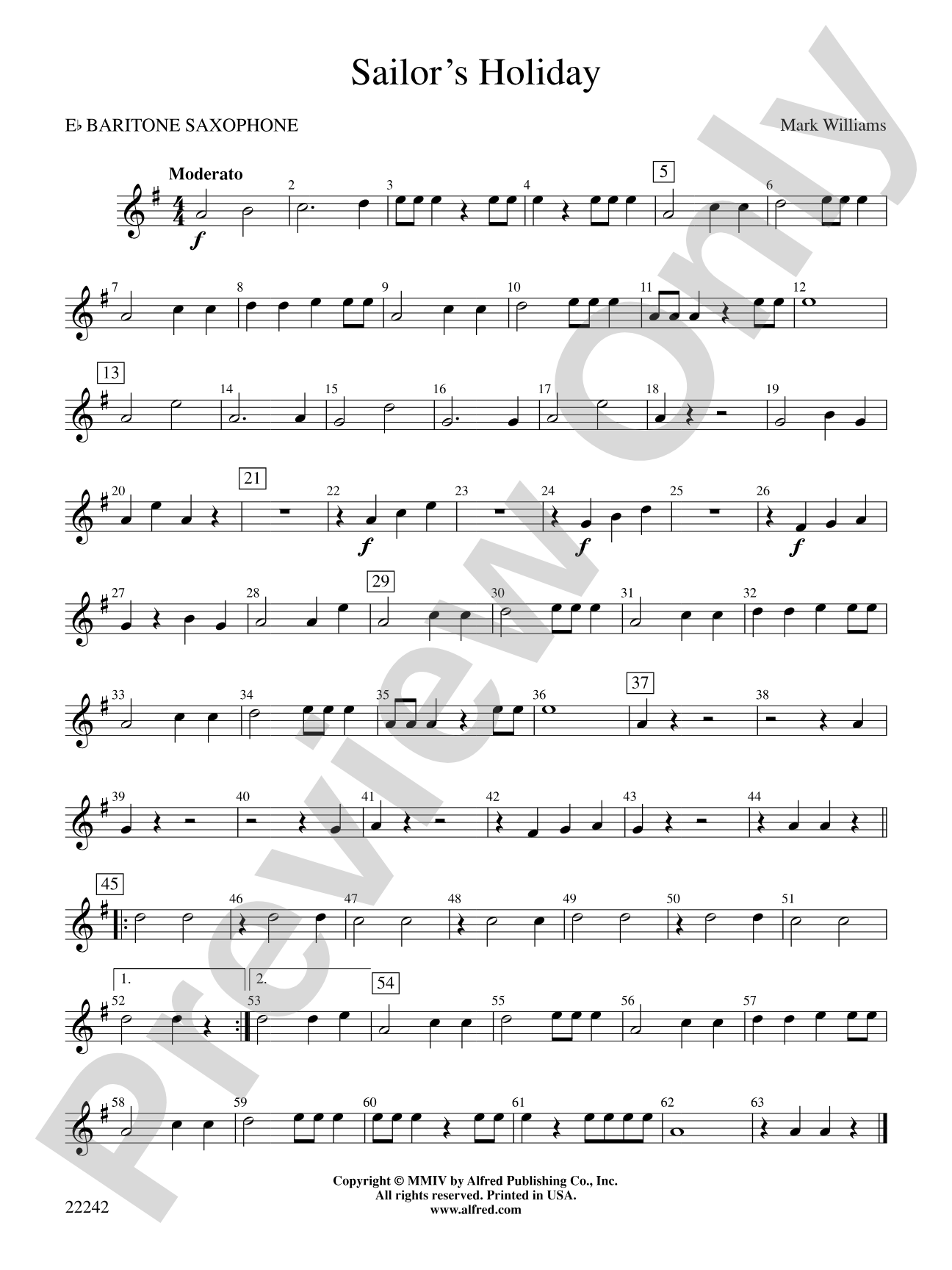 Sailor's Holiday: E-flat Baritone Saxophone