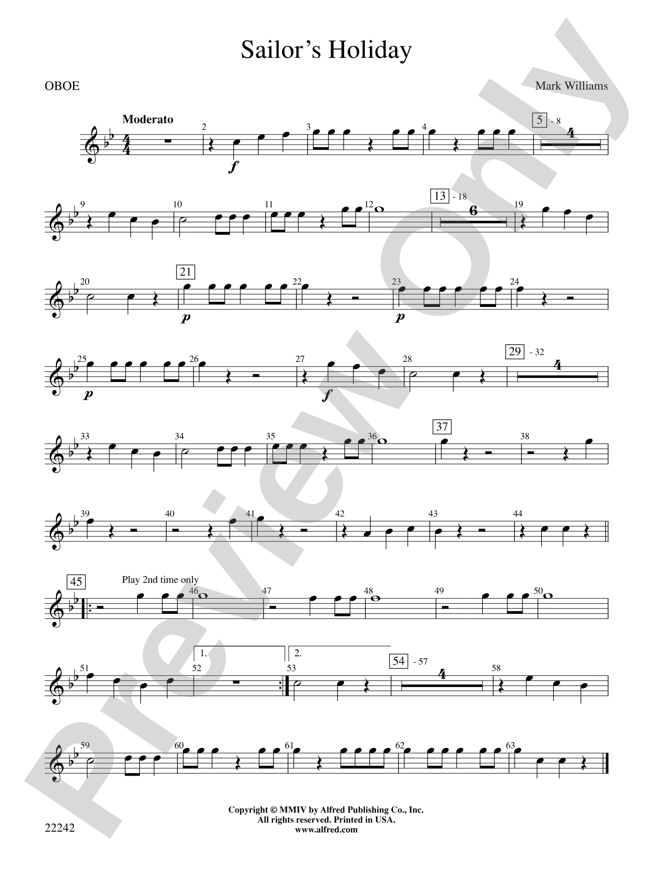 Sailor's Holiday: Oboe