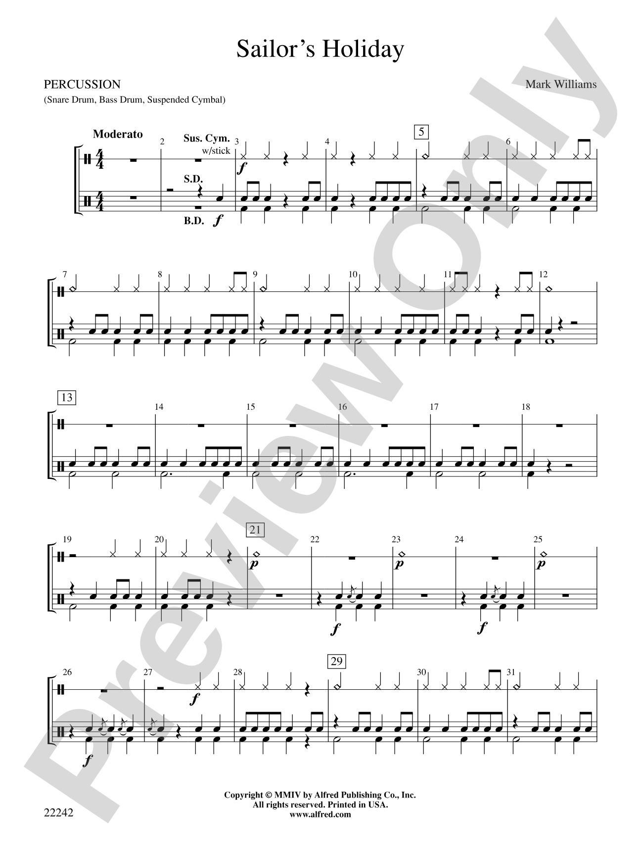 Sailor's Holiday: 1st Percussion