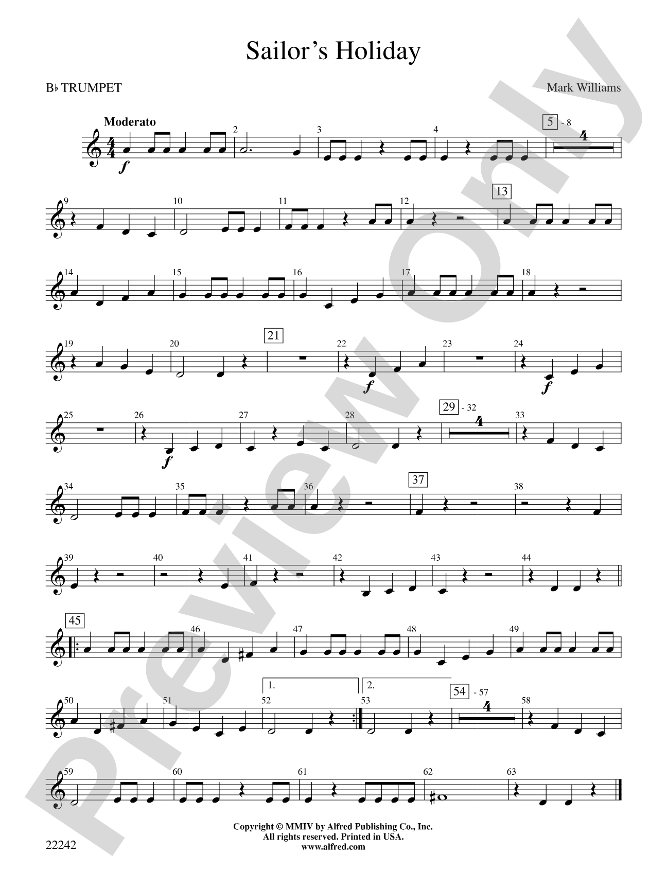 Sailor's Holiday: 1st B-flat Trumpet