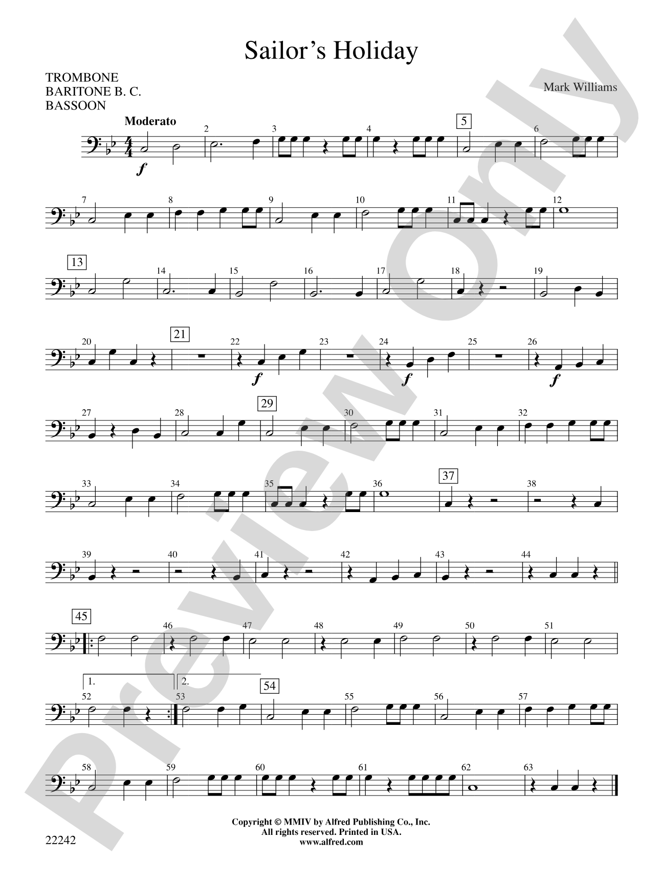 Sailor's Holiday: 1st Trombone