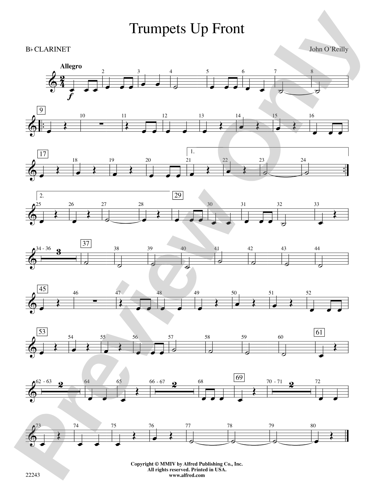 Trumpets Up Front: 1st B-flat Clarinet
