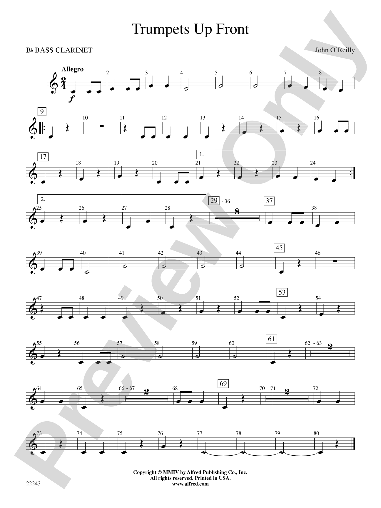 Trumpets Up Front: B-flat Bass Clarinet