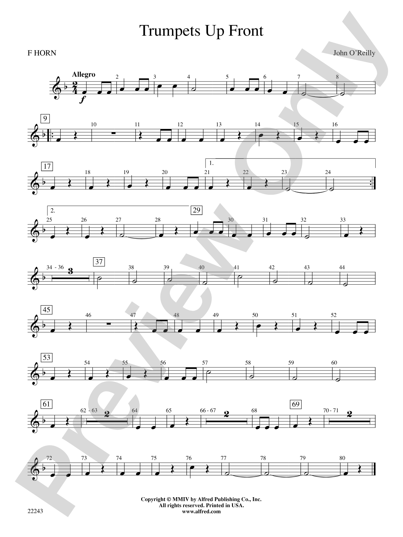 Trumpets Up Front: 1st F Horn