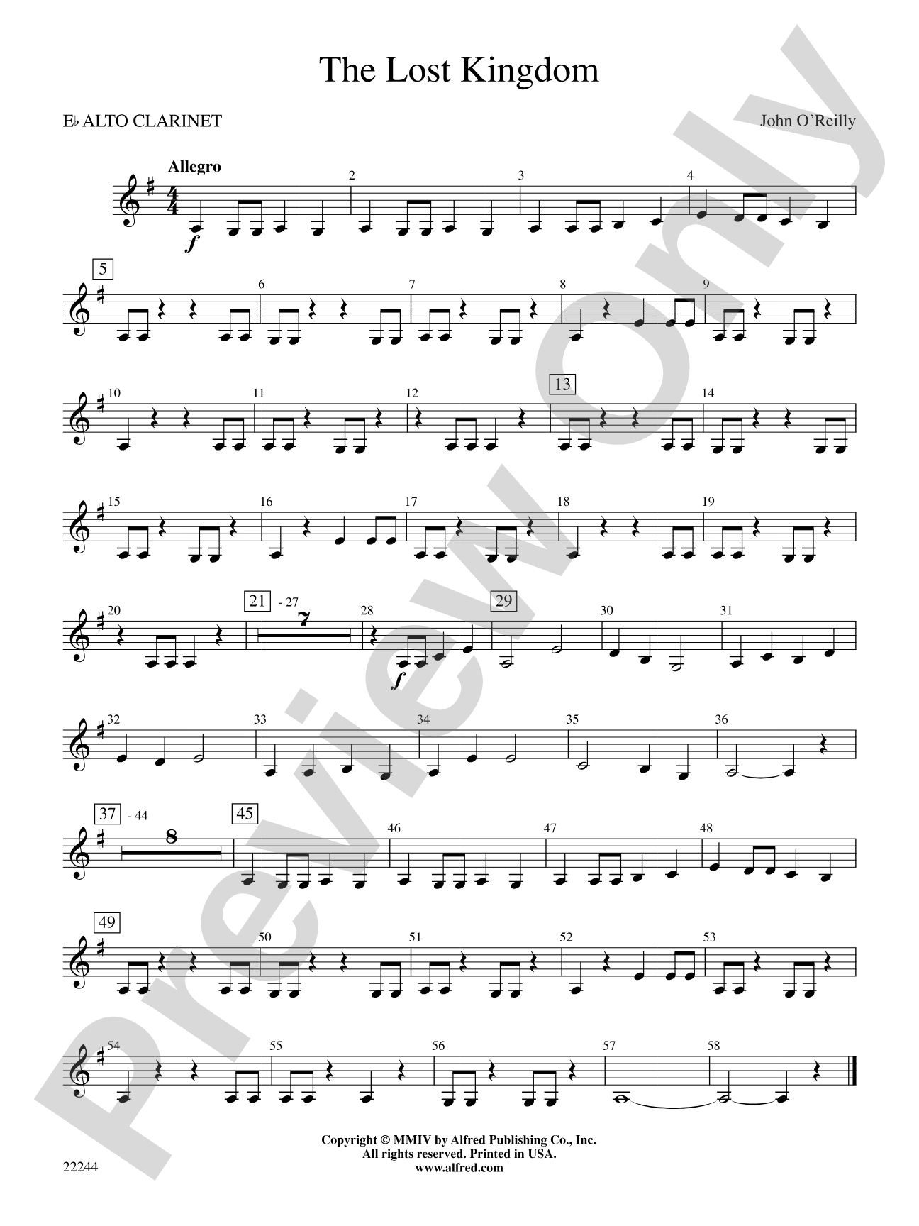 The Lost Kingdom: E-flat Alto Clarinet