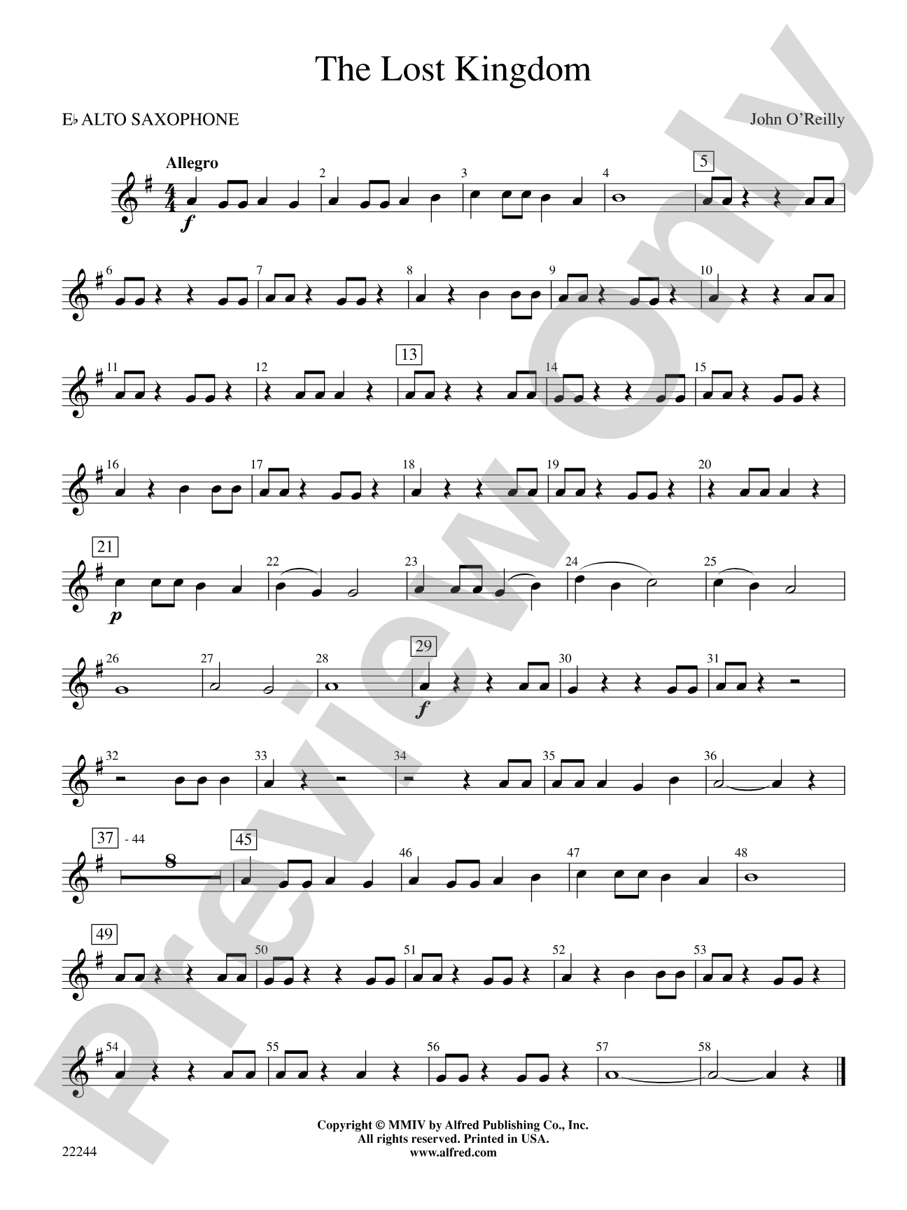 The Lost Kingdom: E-flat Alto Saxophone