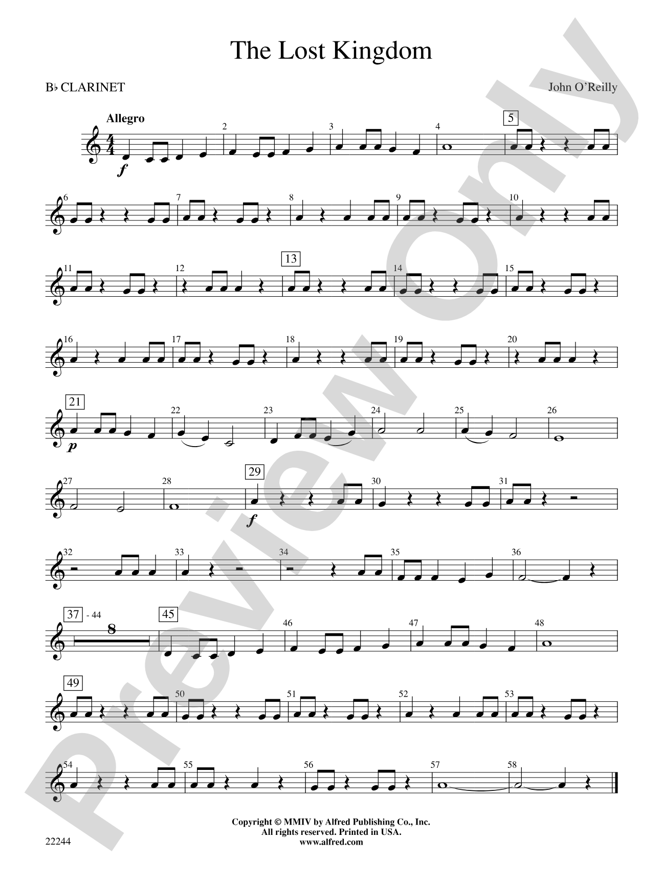 The Lost Kingdom: 1st B-flat Clarinet
