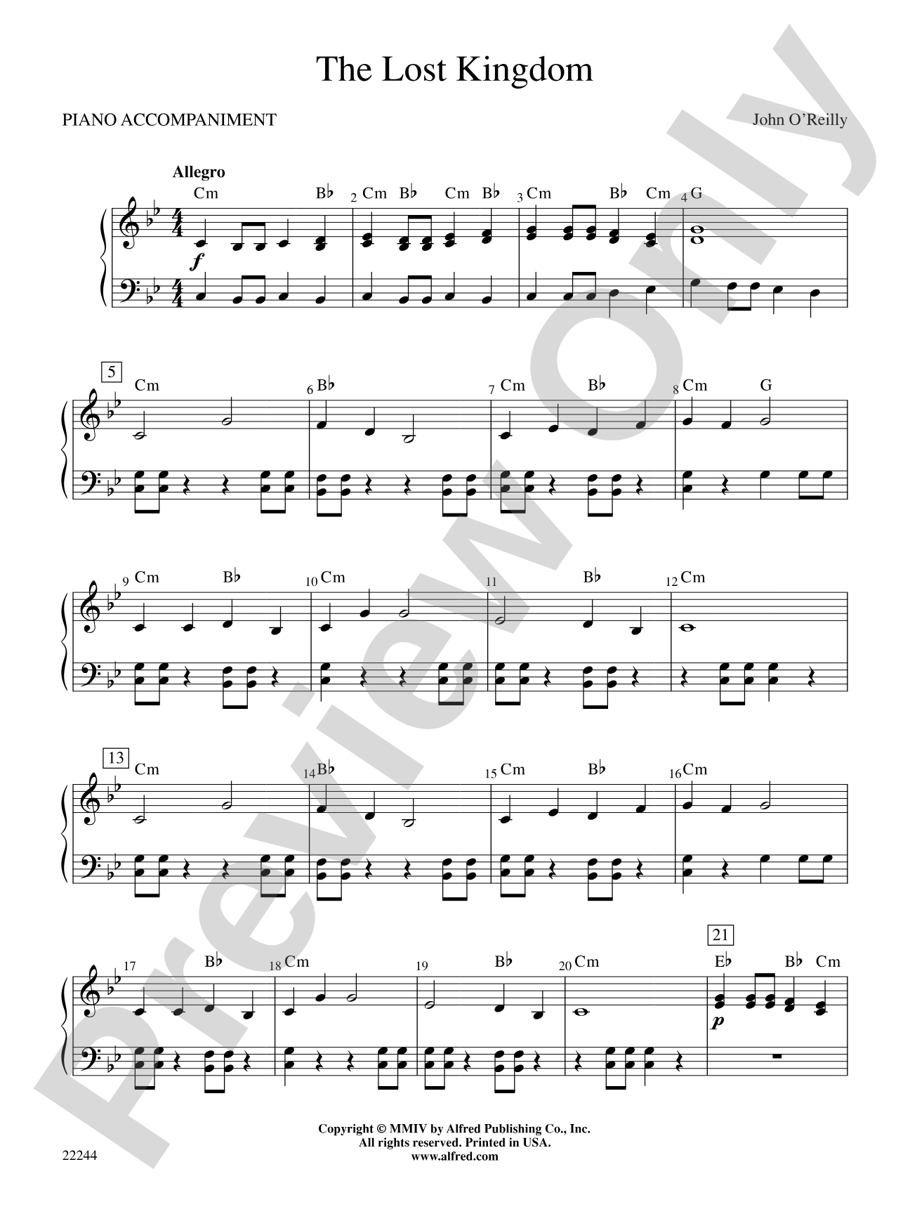The Lost Kingdom: Piano Accompaniment