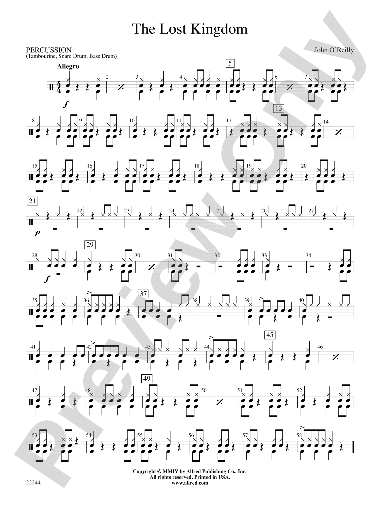 The Lost Kingdom: 1st Percussion