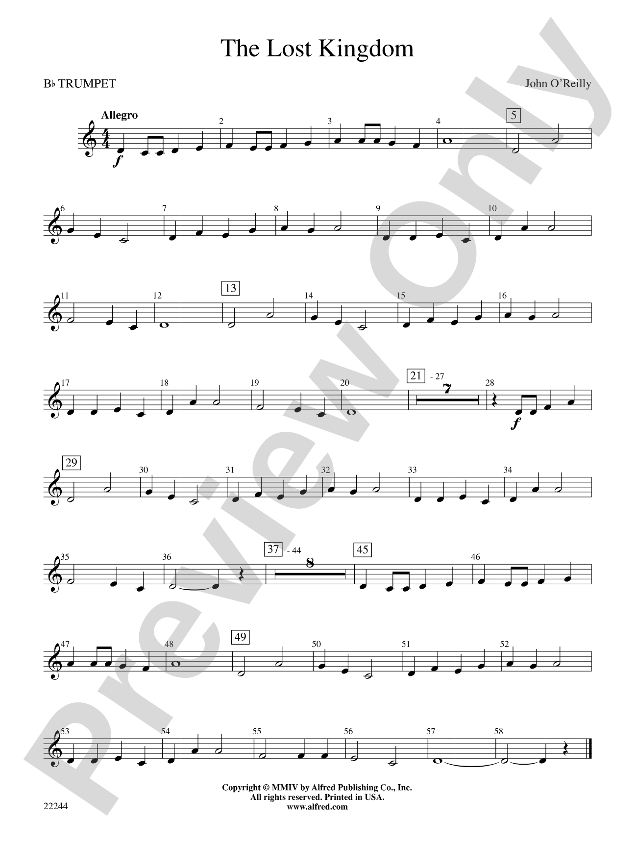 The Lost Kingdom: 1st B-flat Trumpet