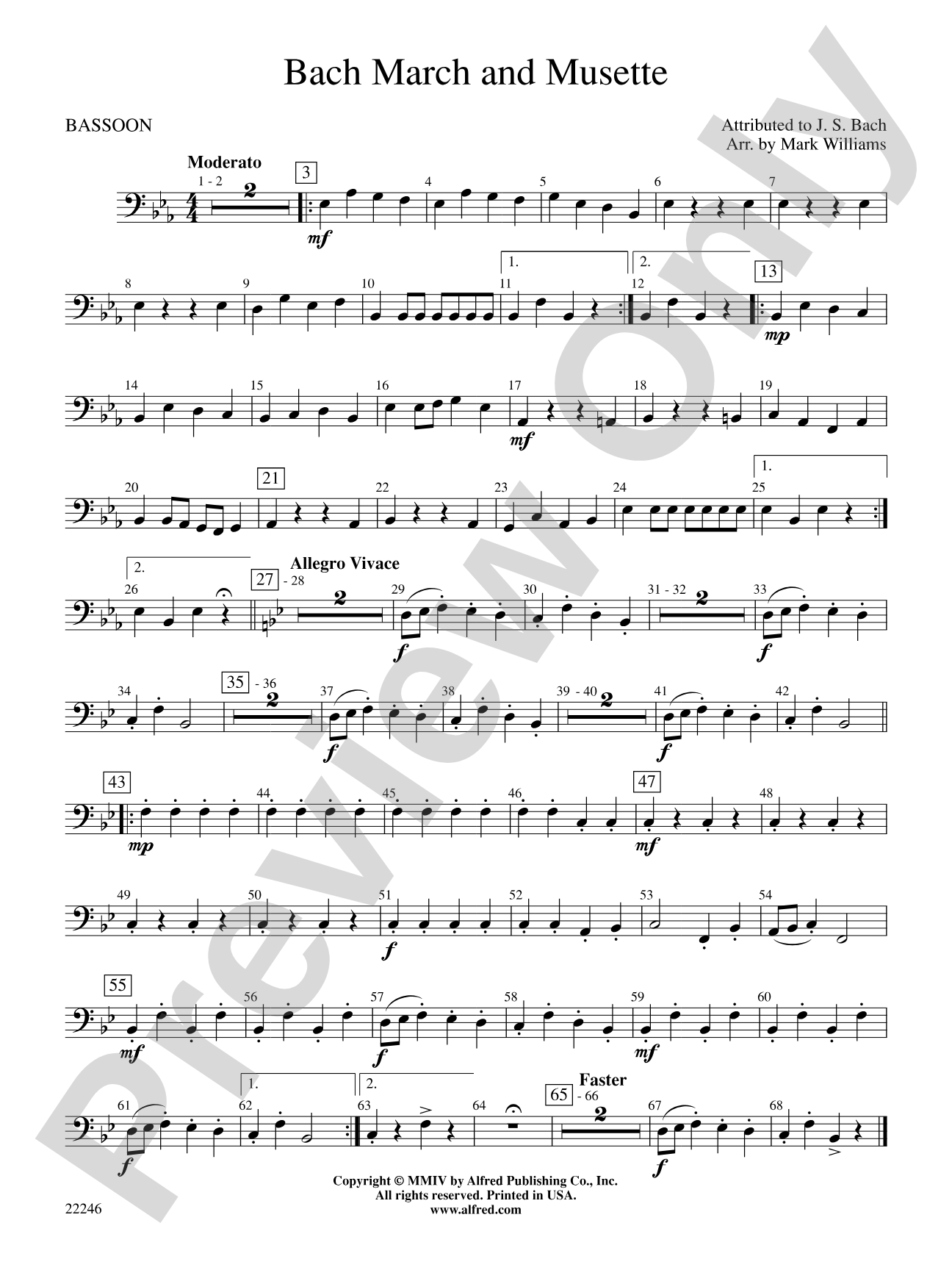Bach March and Musette: Bassoon