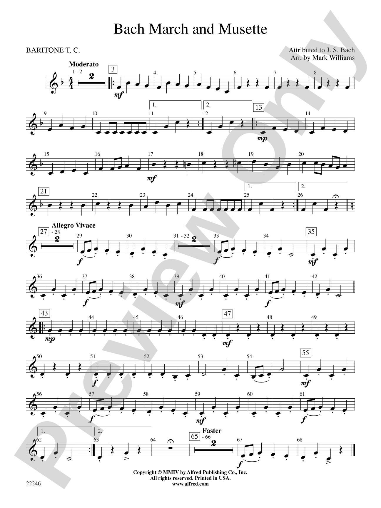 Bach March and Musette: Baritone T.C.