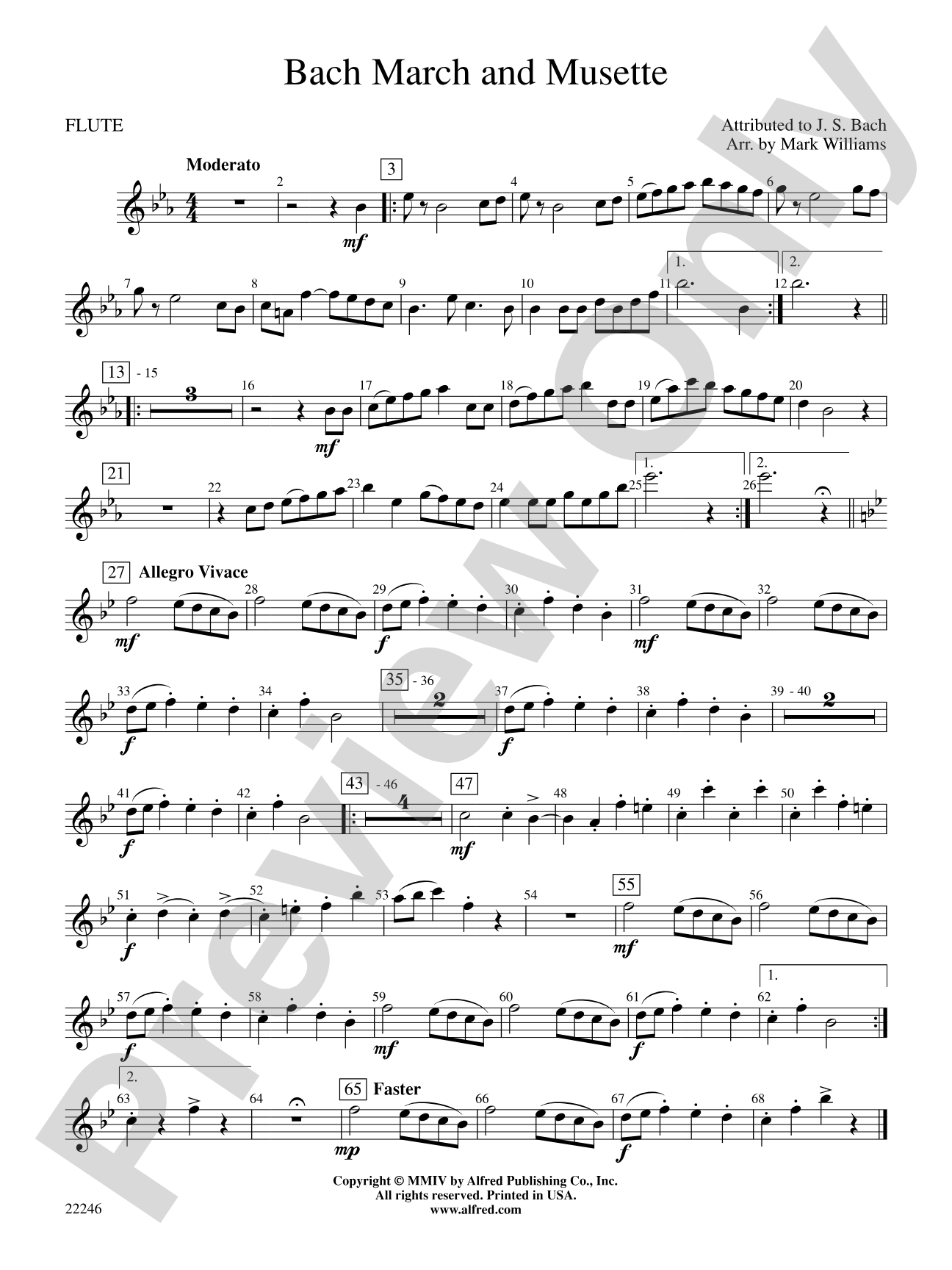 Bach March and Musette: Flute