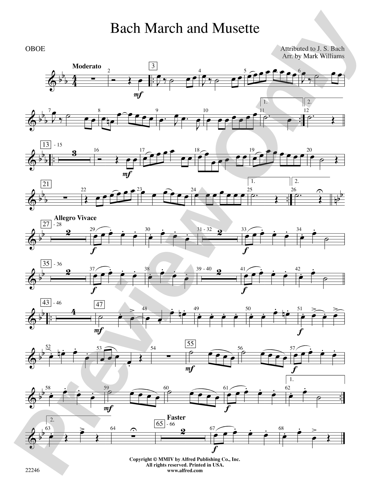 Bach March and Musette: Oboe