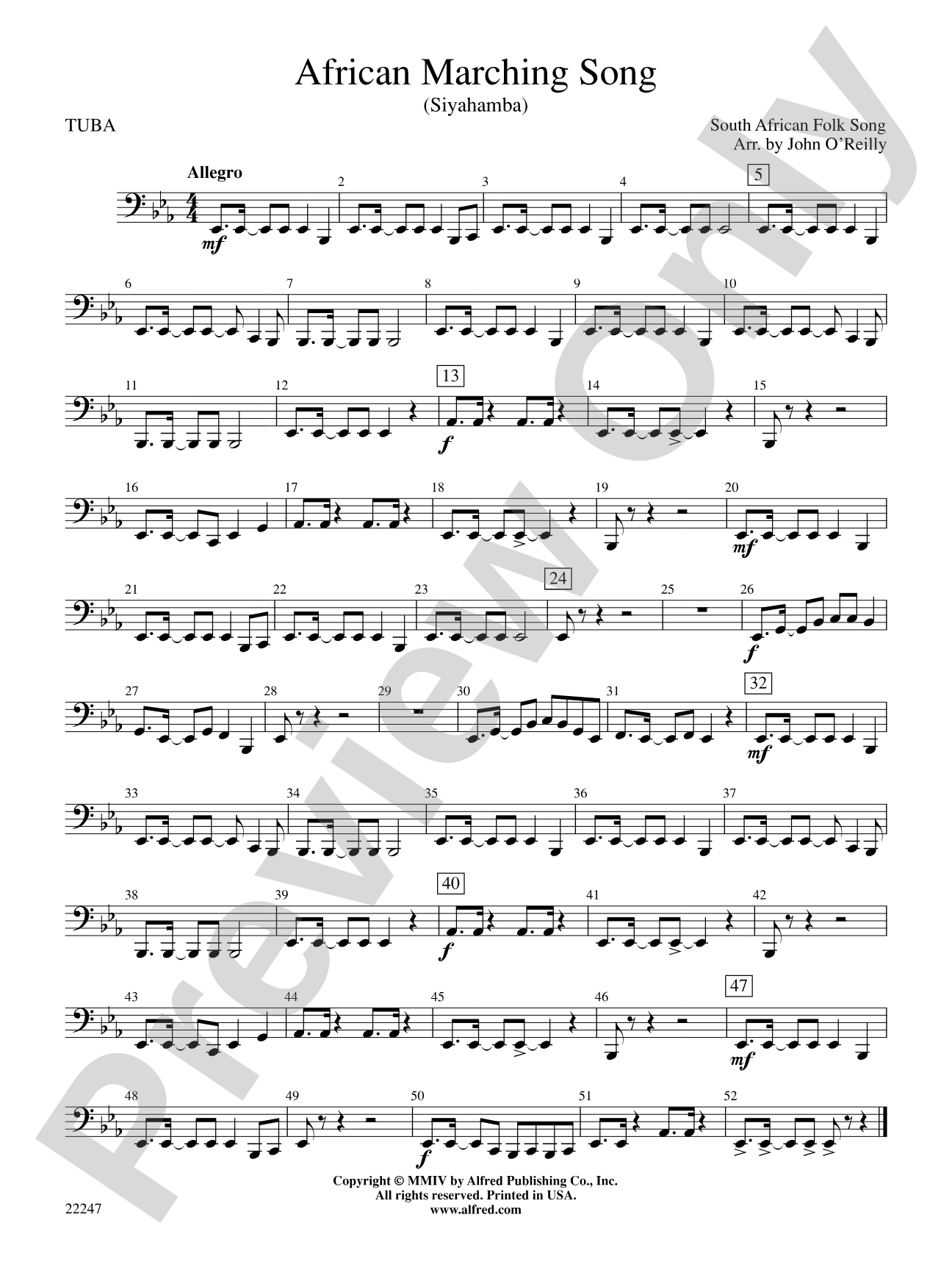 African Marching Song: Tuba