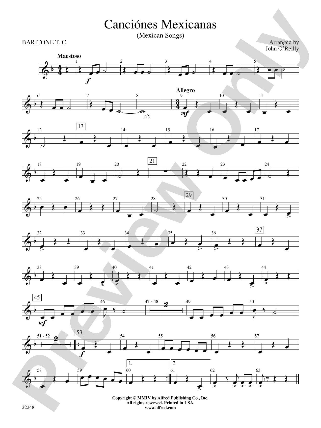 Canciónes Mexicanas: Baritone T.C.