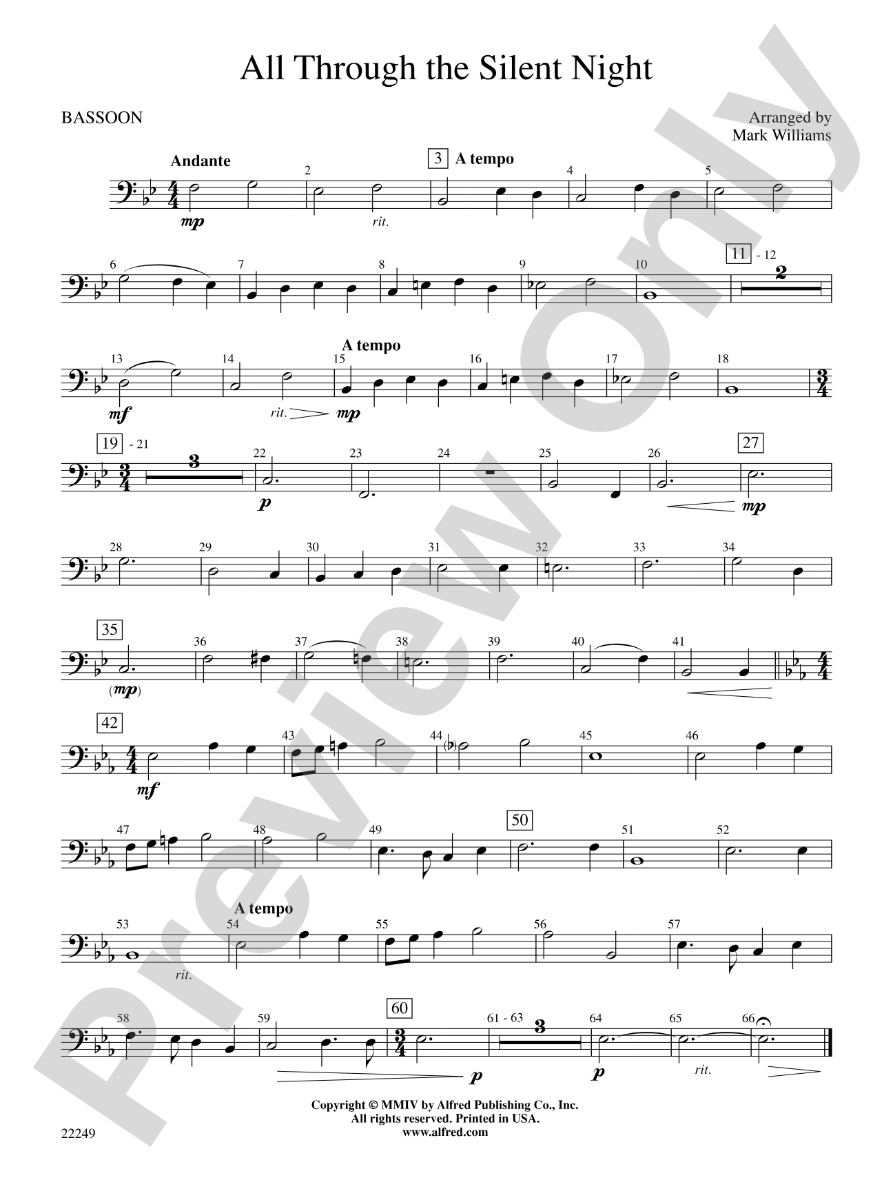 All Through the Silent Night: Bassoon