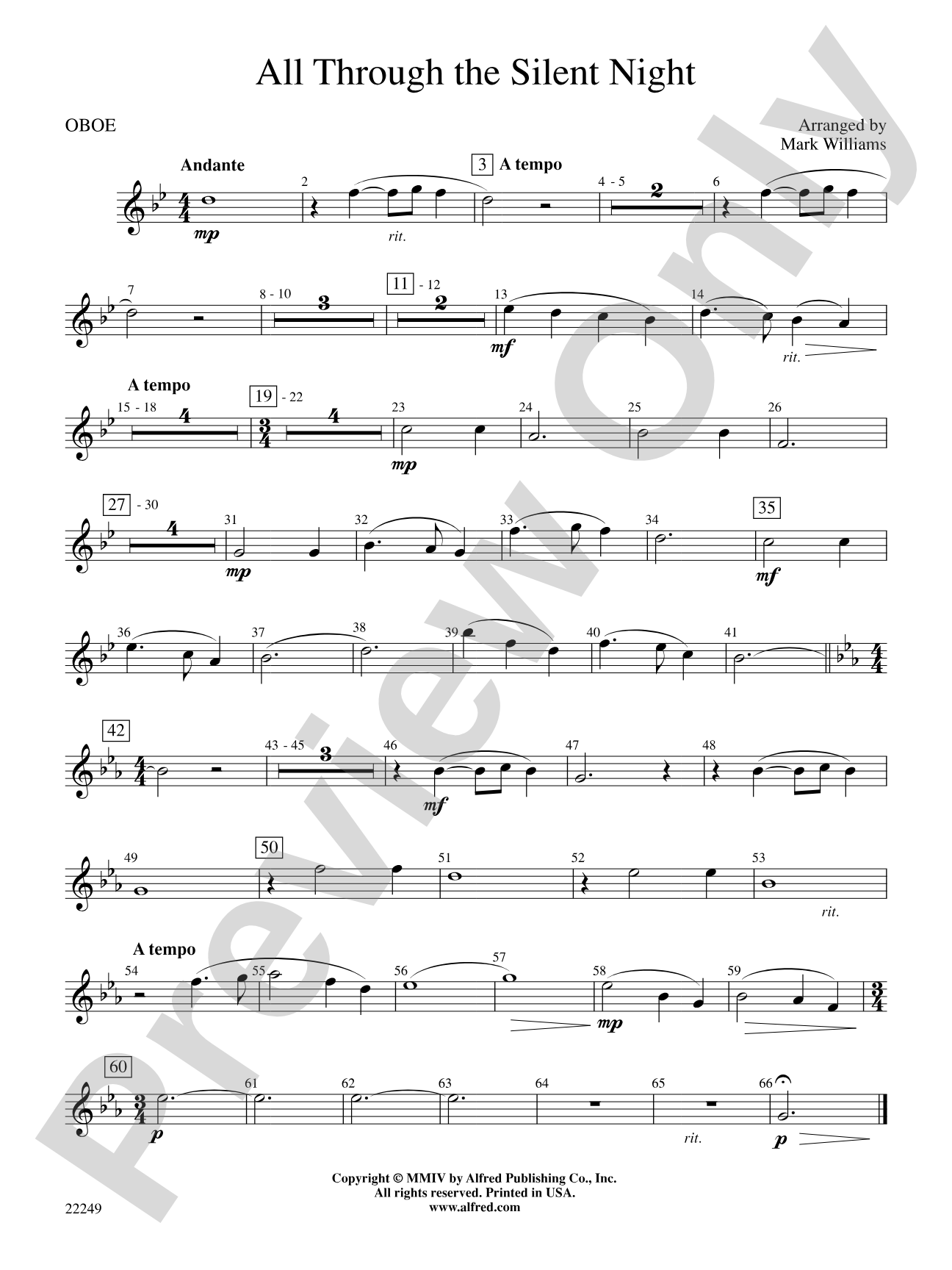 All Through the Silent Night: Oboe