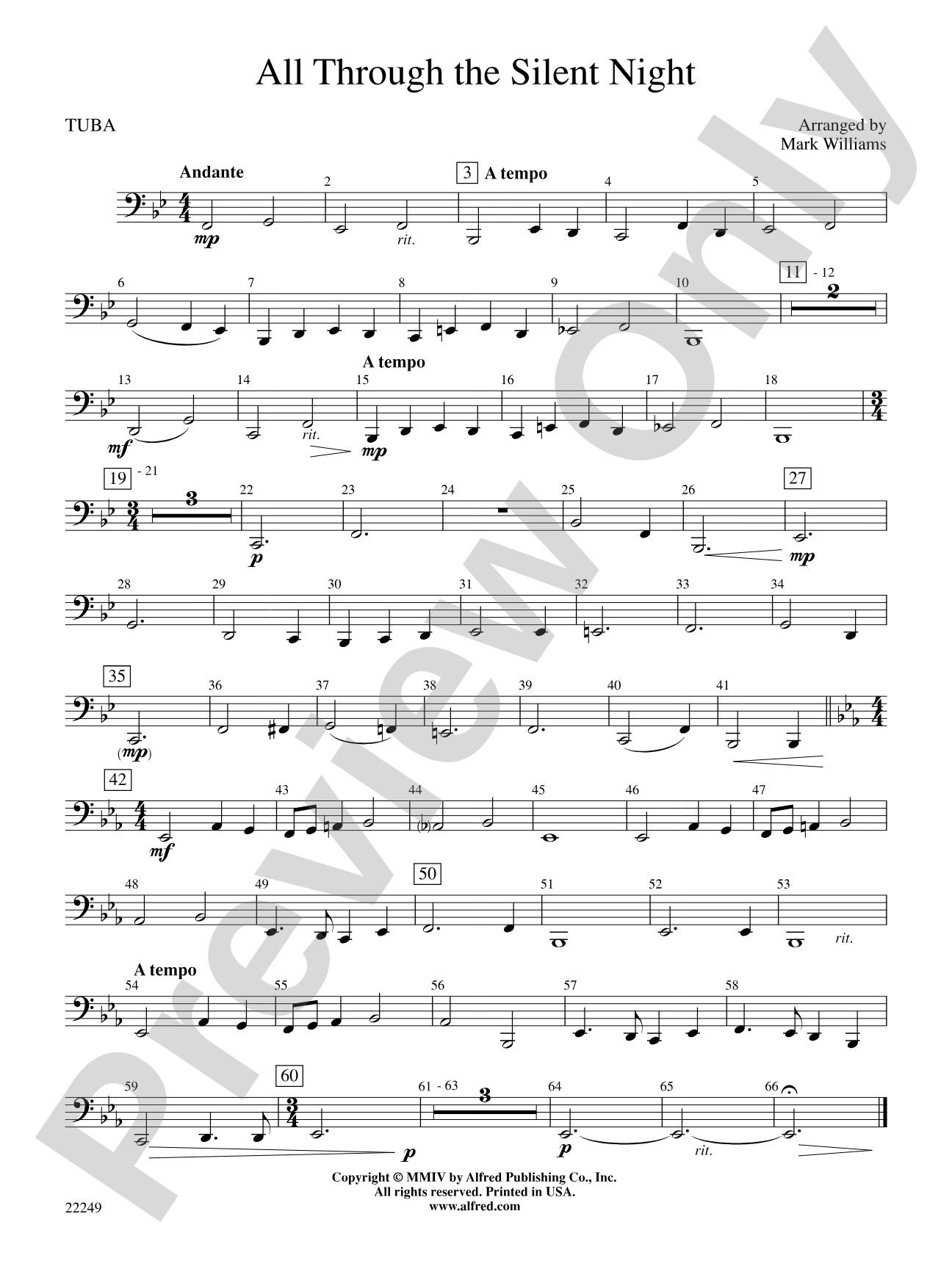 All Through the Silent Night: Tuba