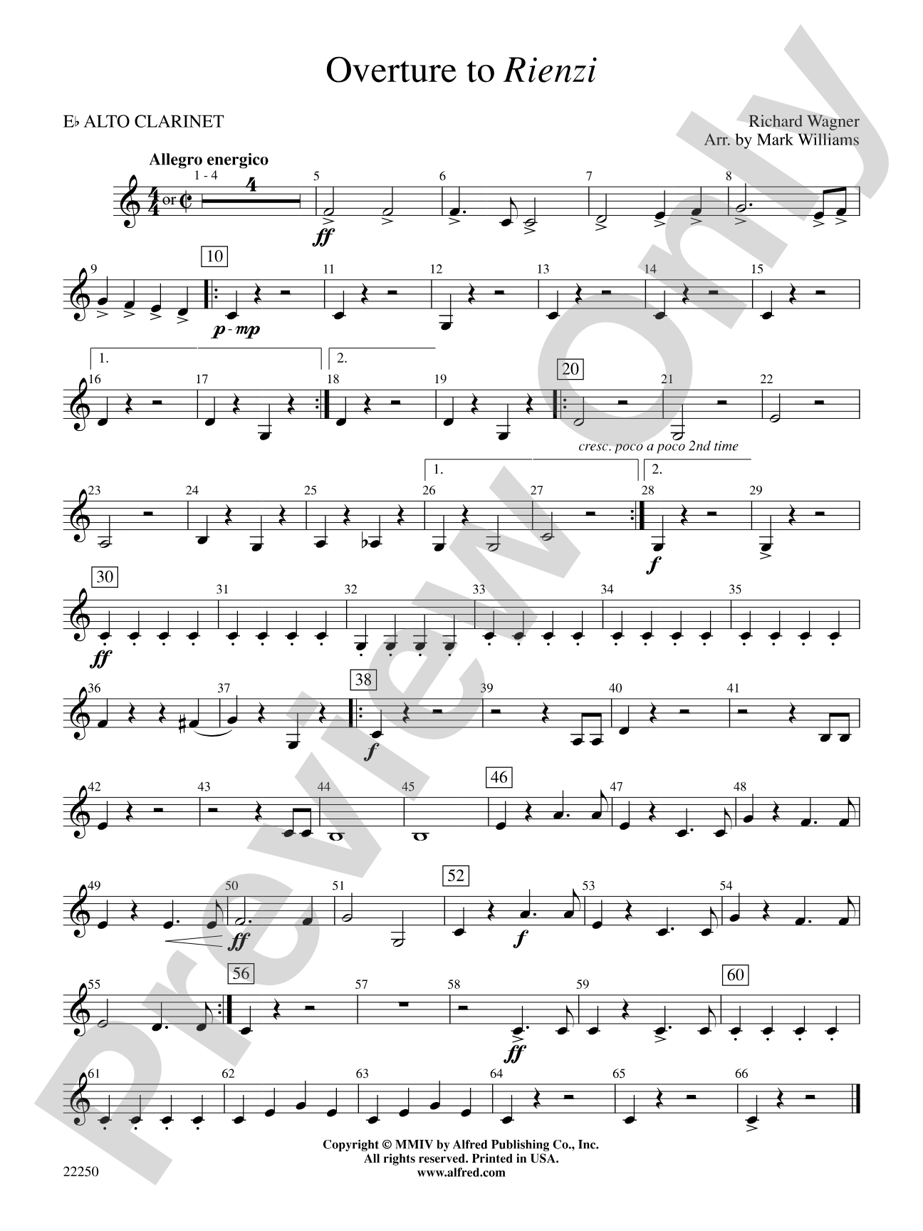 Overture to Rienzi: E-flat Alto Clarinet