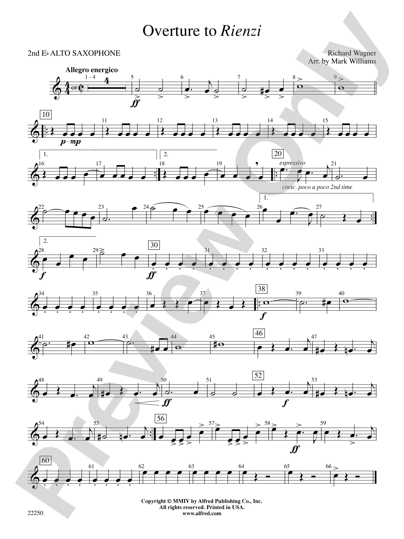 Overture to Rienzi: 2nd E-flat Alto Saxophone