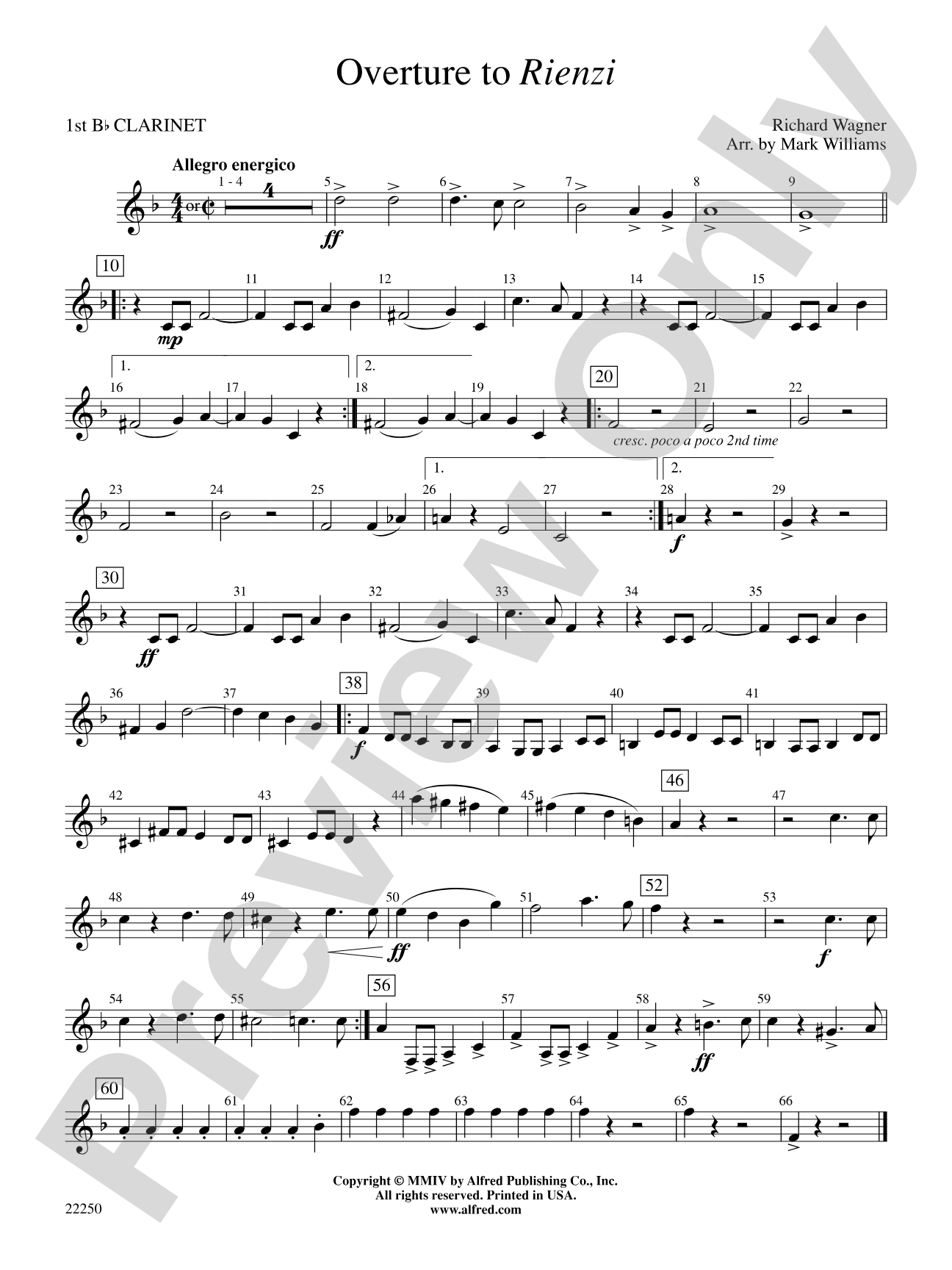 Overture to Rienzi: 1st B-flat Clarinet