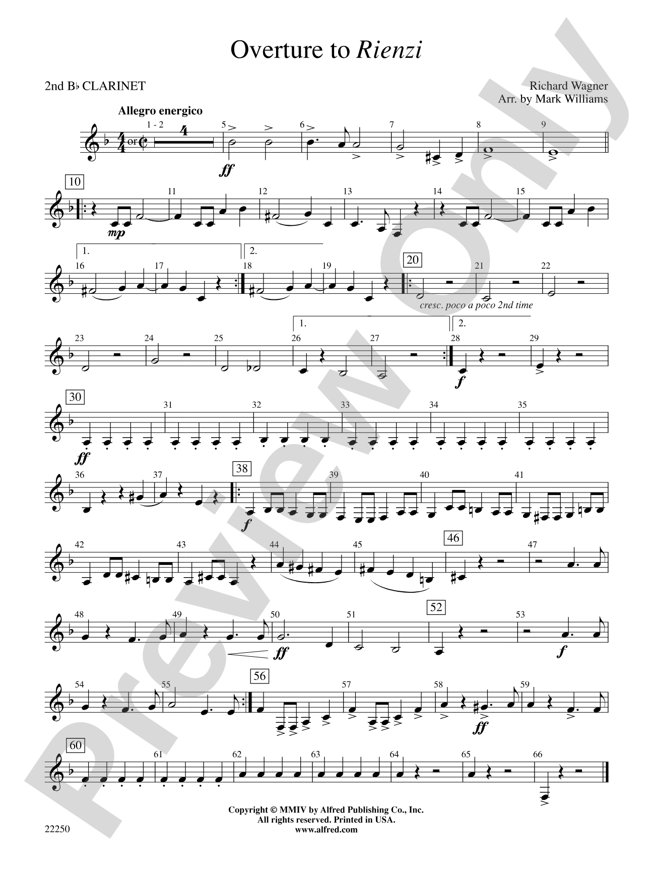 Overture to Rienzi: 2nd B-flat Clarinet