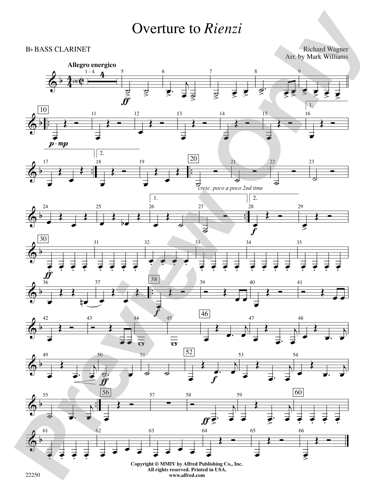 Overture to Rienzi: B-flat Bass Clarinet