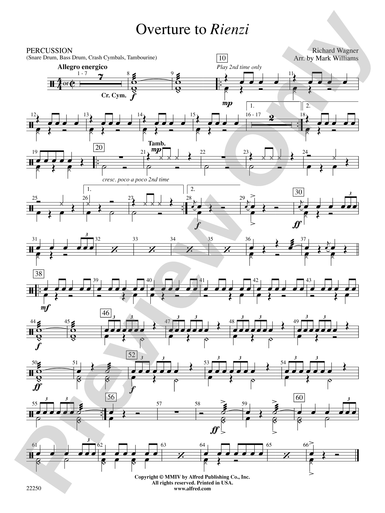 Overture to Rienzi: 1st Percussion