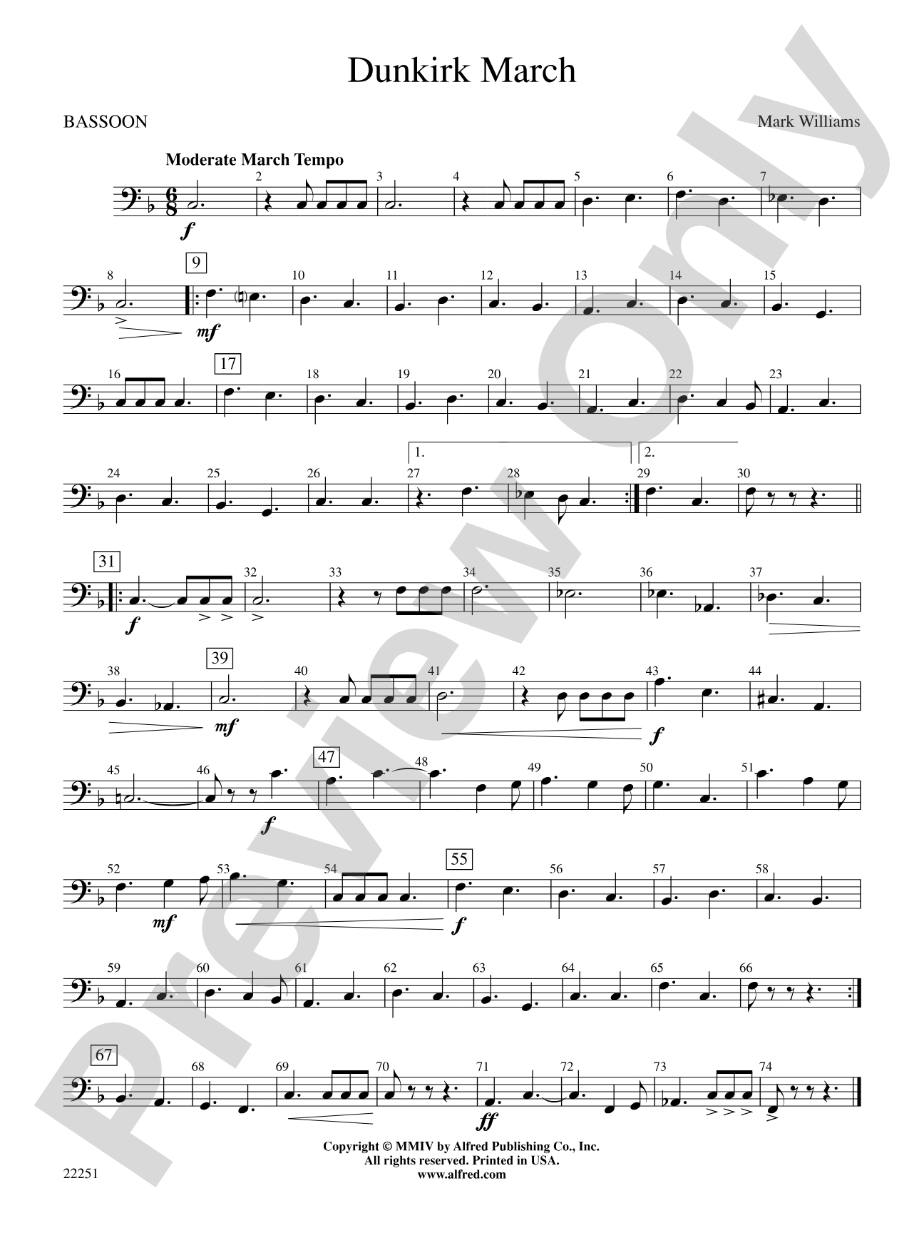 Dunkirk March: Bassoon