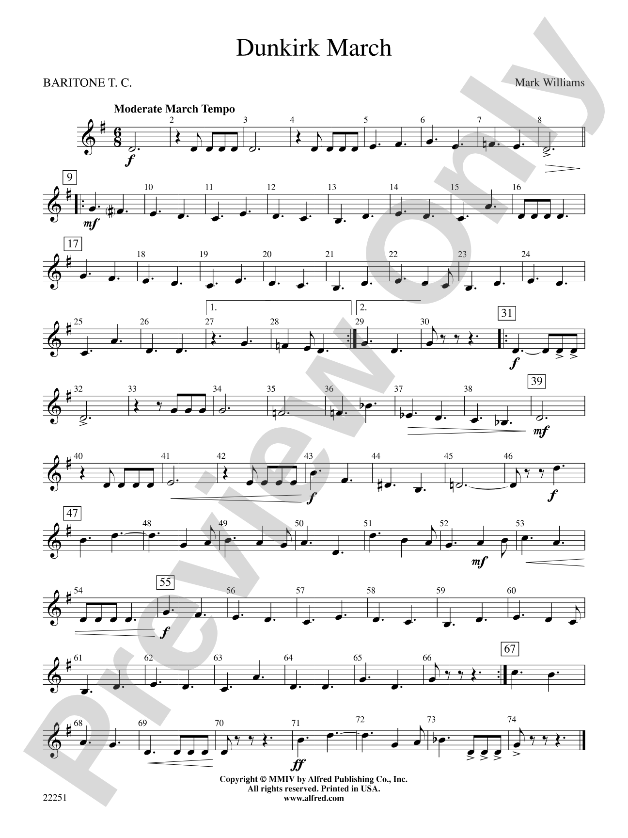 Dunkirk March: Baritone T.C.