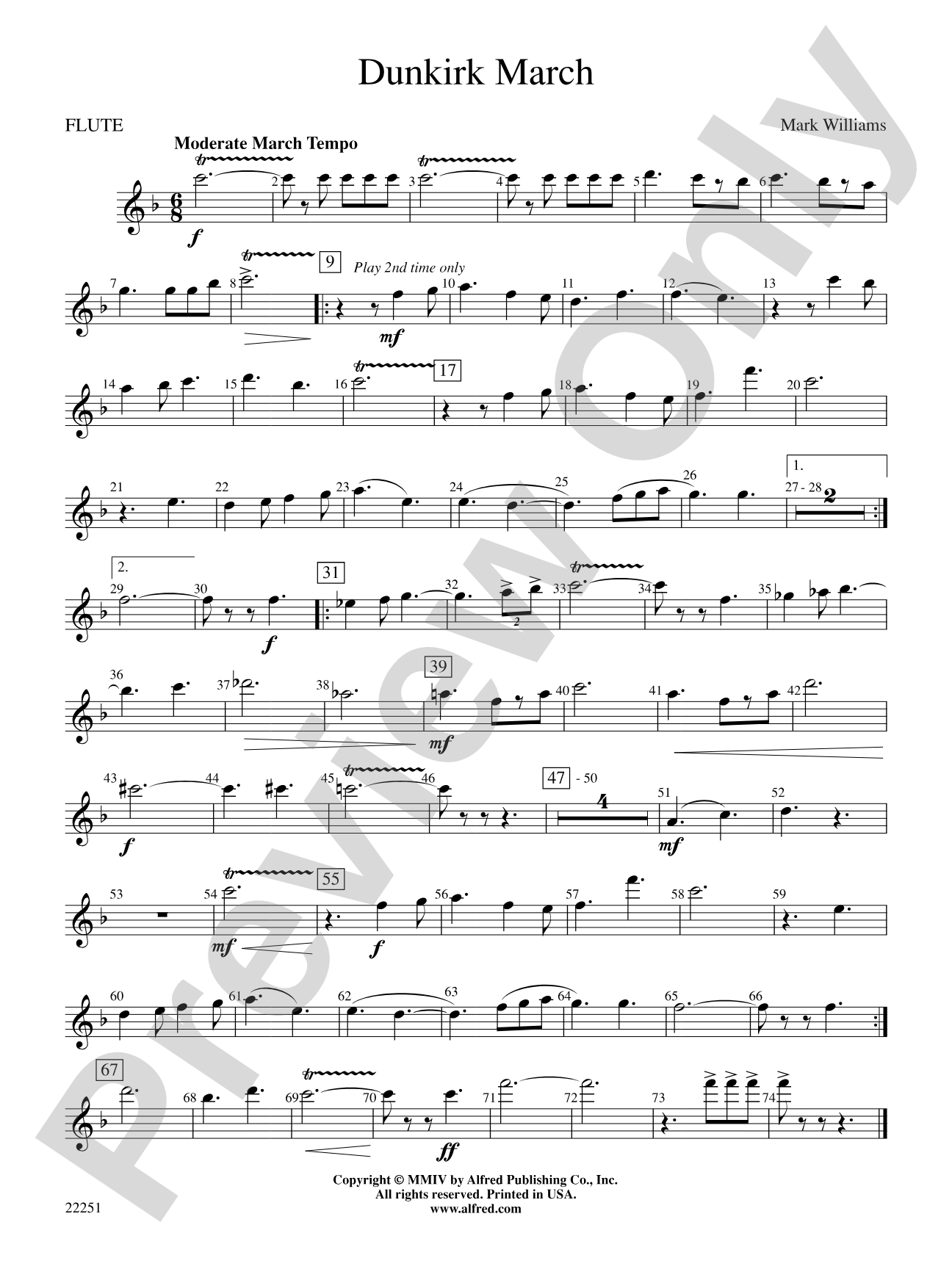 Dunkirk March: Flute