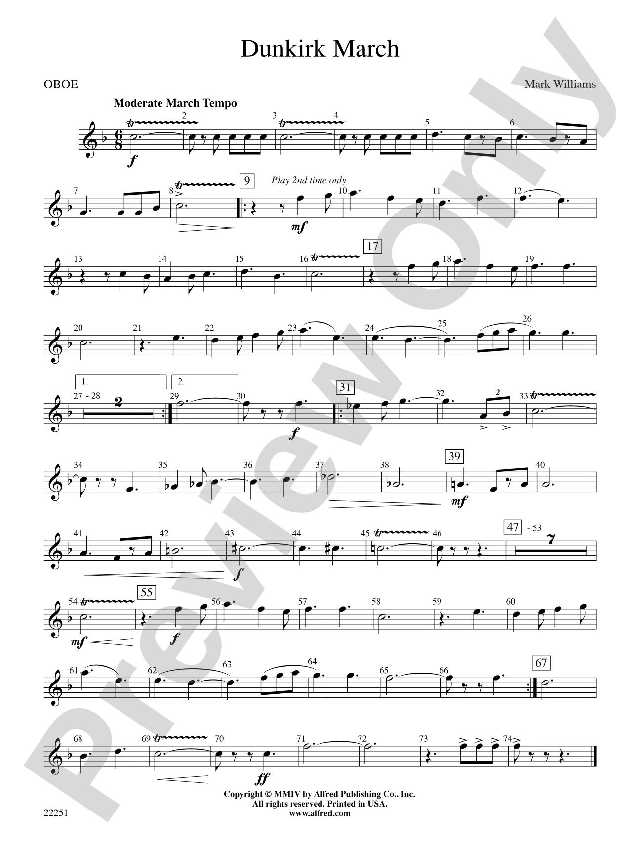 Dunkirk March: Oboe