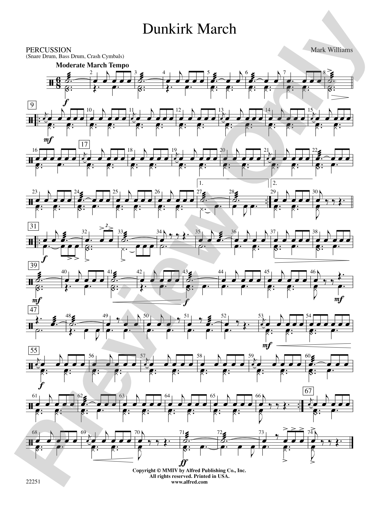 Dunkirk March: 1st Percussion