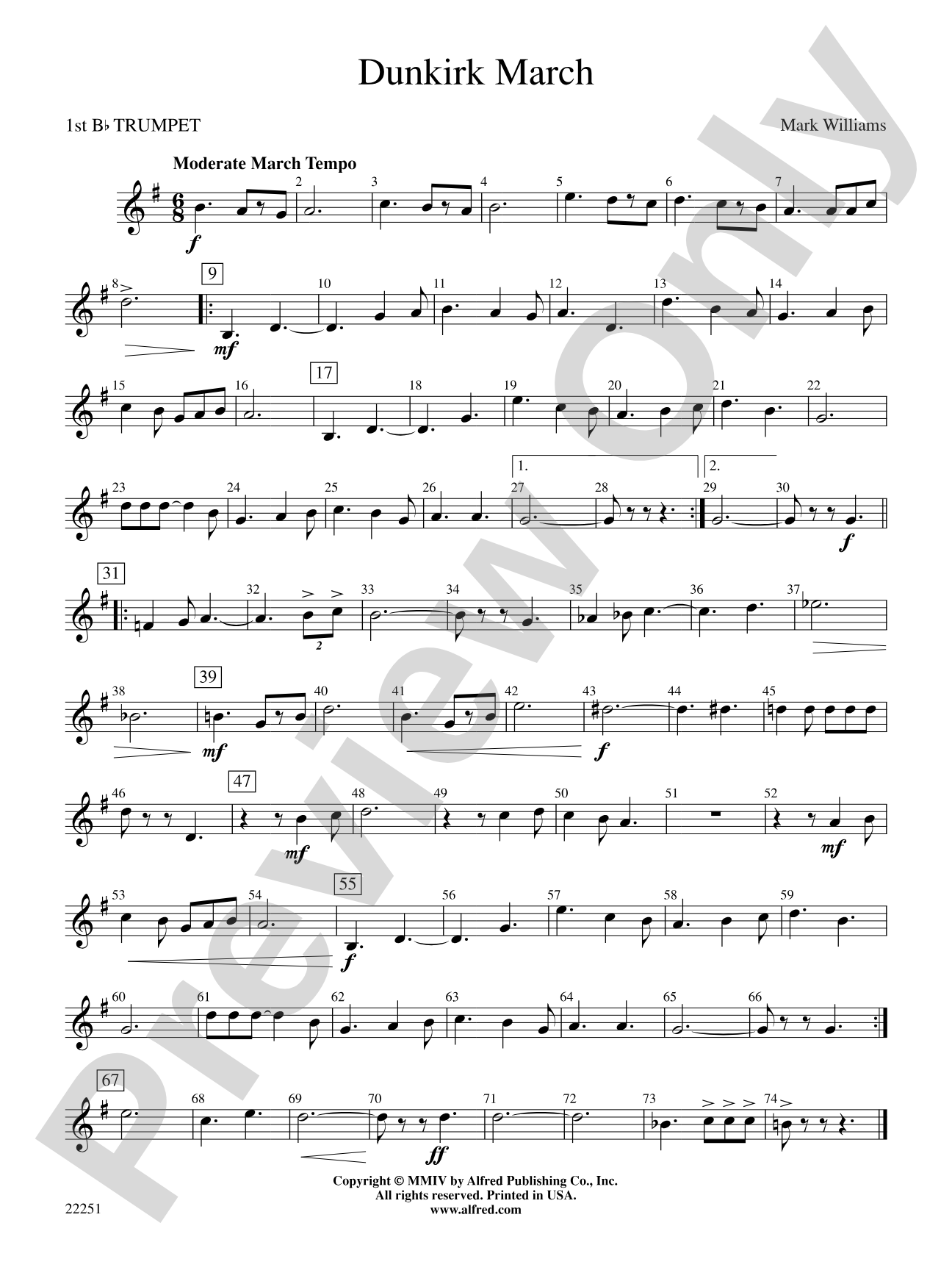 Dunkirk March: 1st B-flat Trumpet