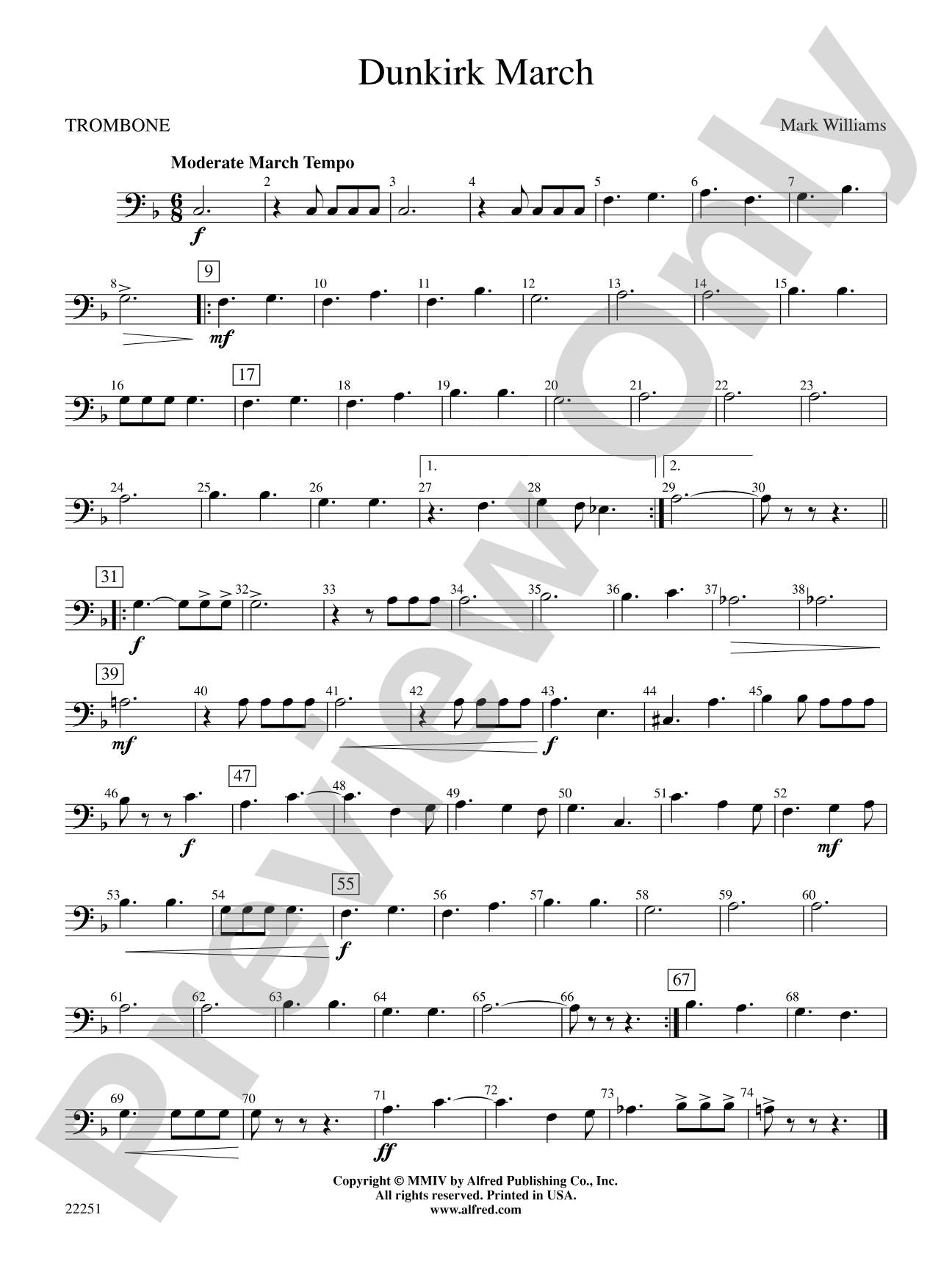 Dunkirk March: 1st Trombone