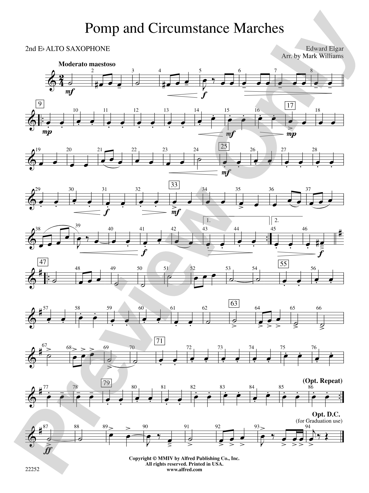 Pomp and Circumstance Marches: 2nd E-flat Alto Saxophone