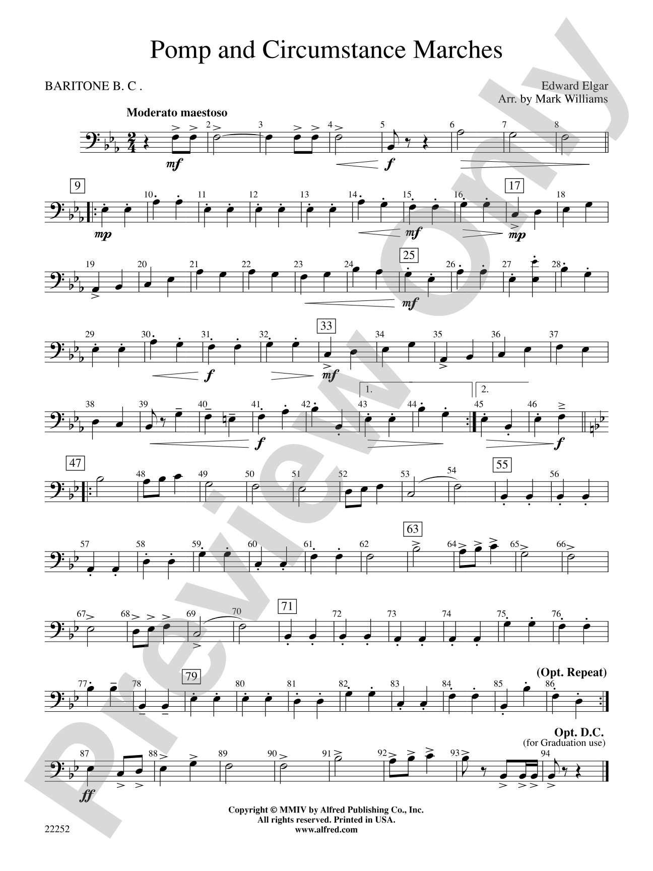 Pomp and Circumstance Marches: Baritone B.C.