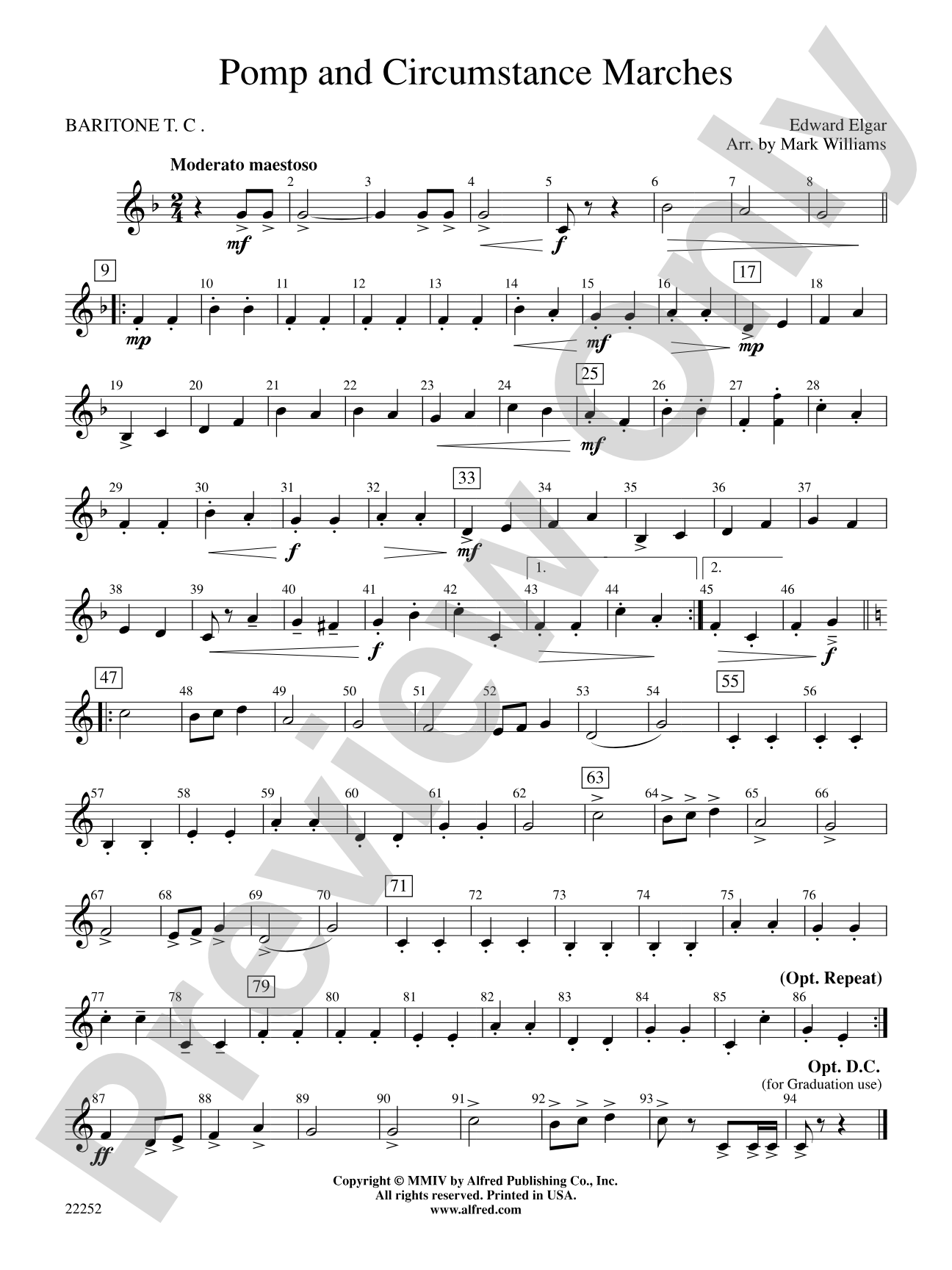 Pomp and Circumstance Marches: Baritone T.C.