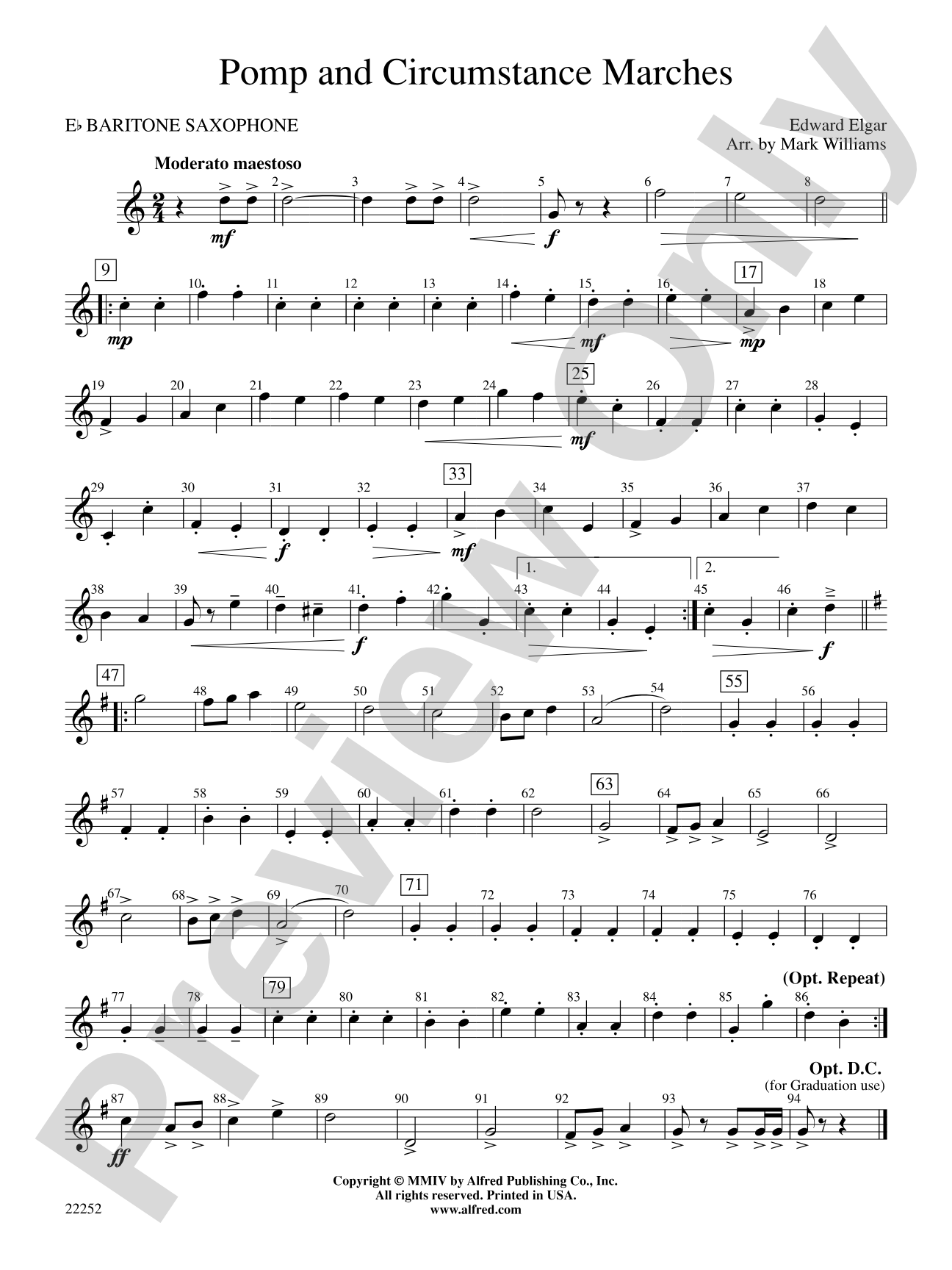 Pomp and Circumstance Marches: E-flat Baritone Saxophone