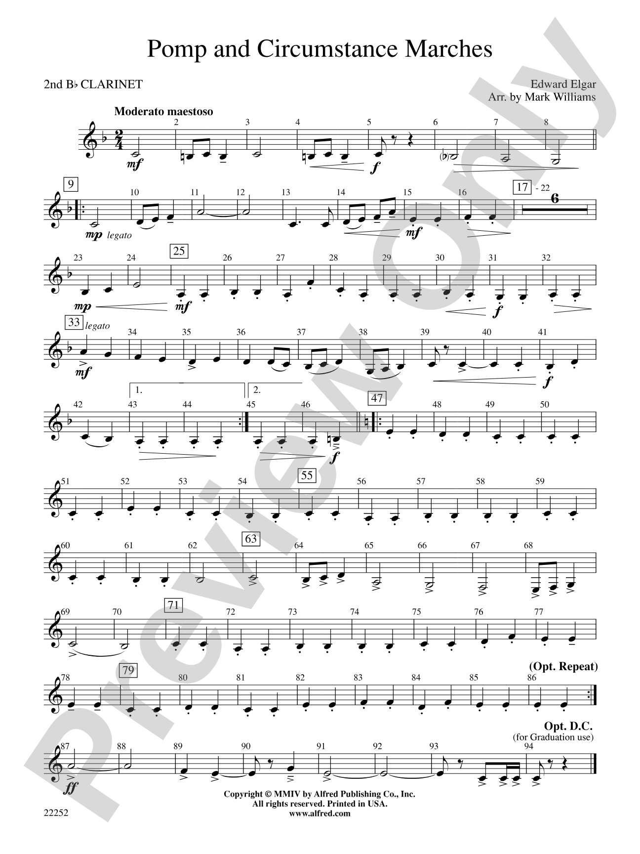 Pomp and Circumstance Marches: 2nd B-flat Clarinet