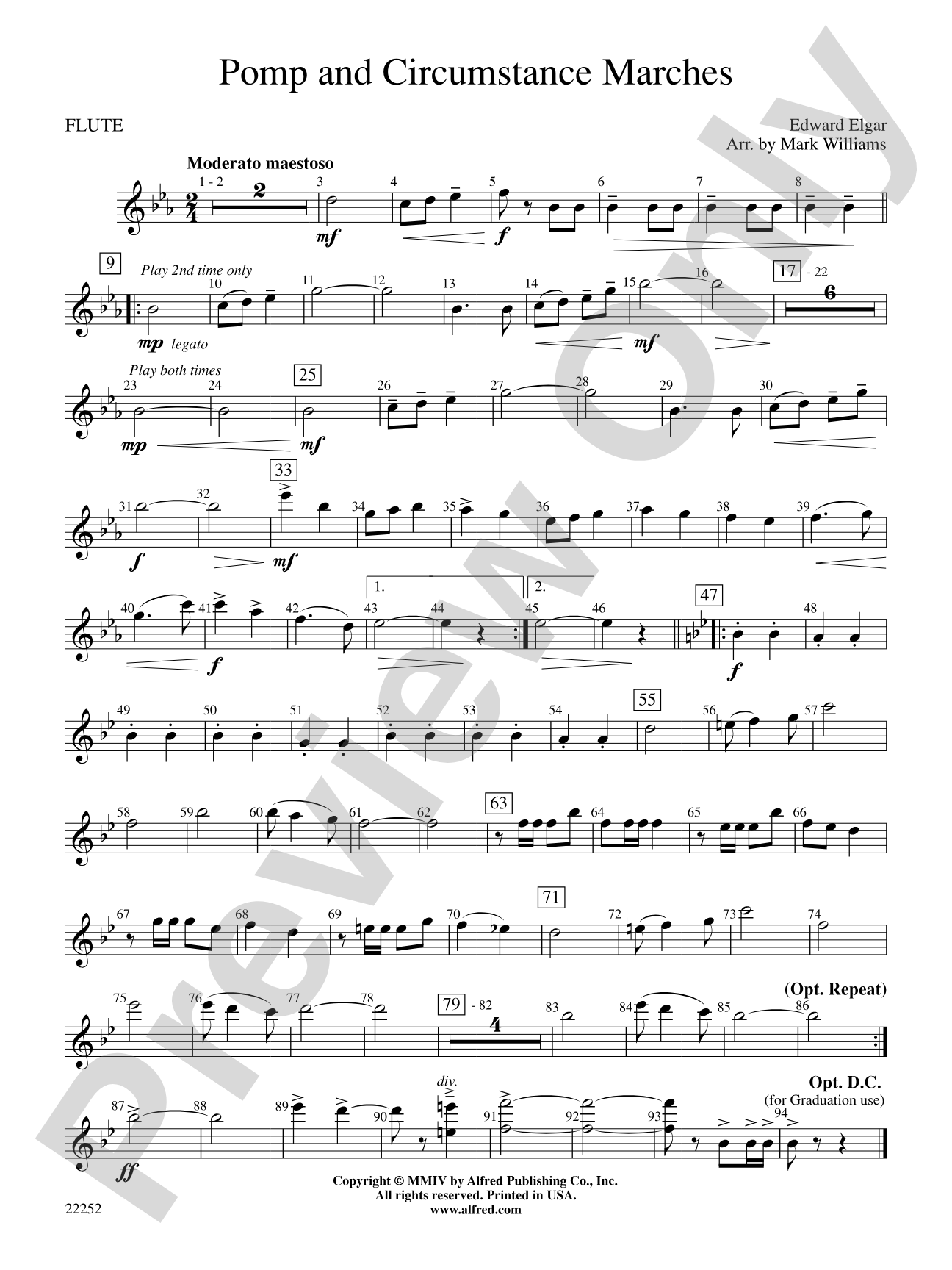 Pomp and Circumstance Marches: Flute