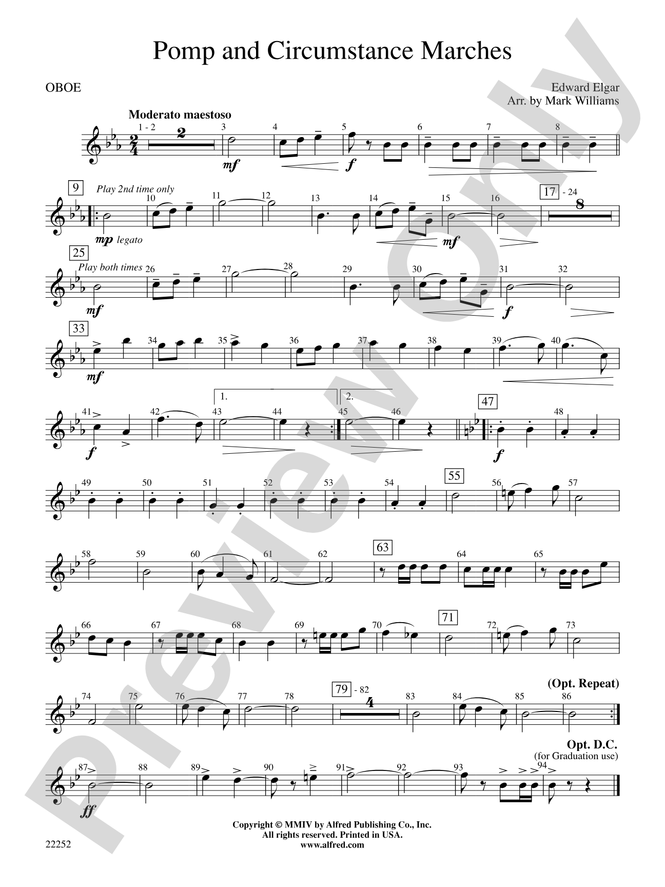 Pomp and Circumstance Marches: Oboe