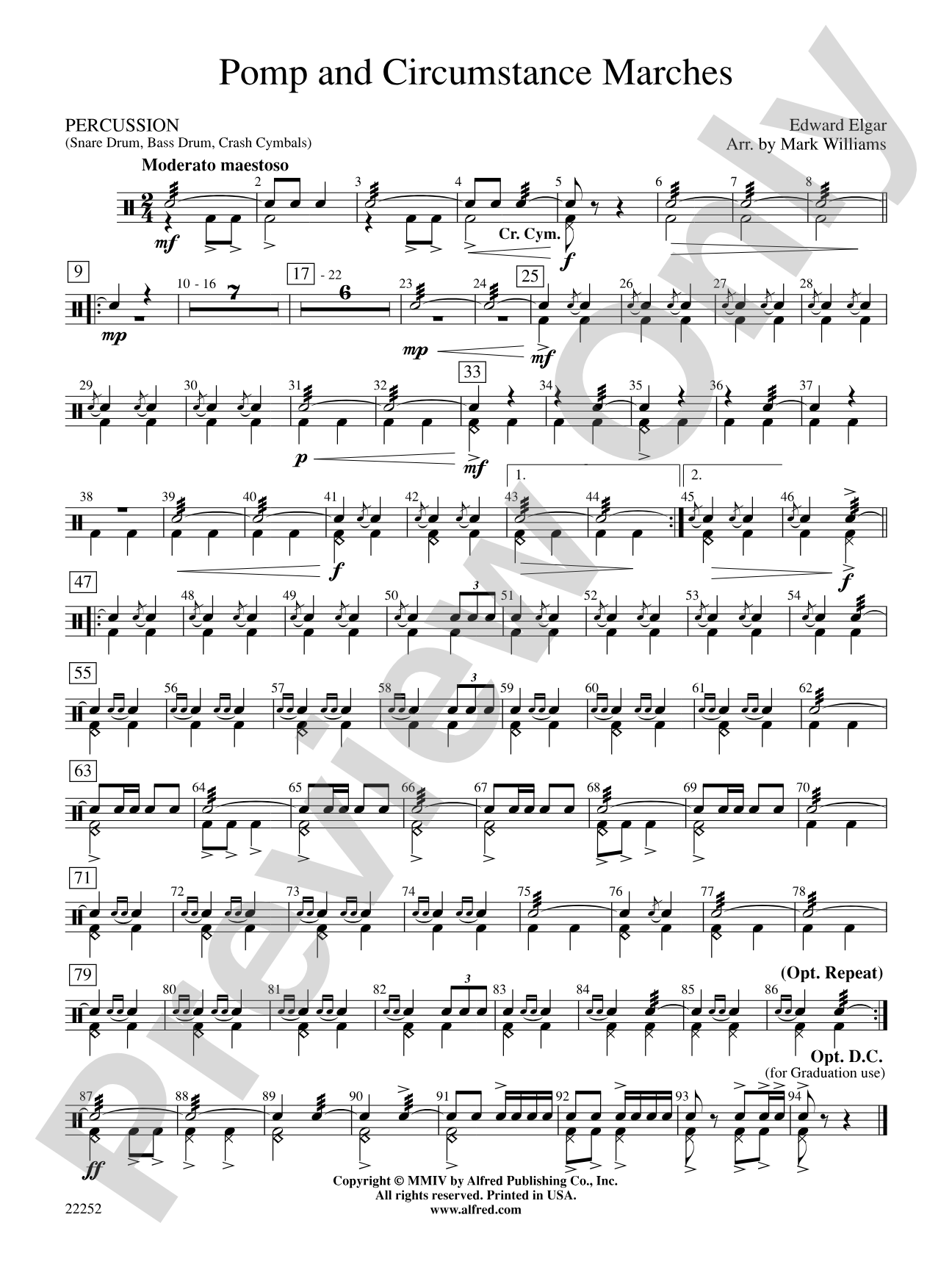 Pomp and Circumstance Marches: 1st Percussion