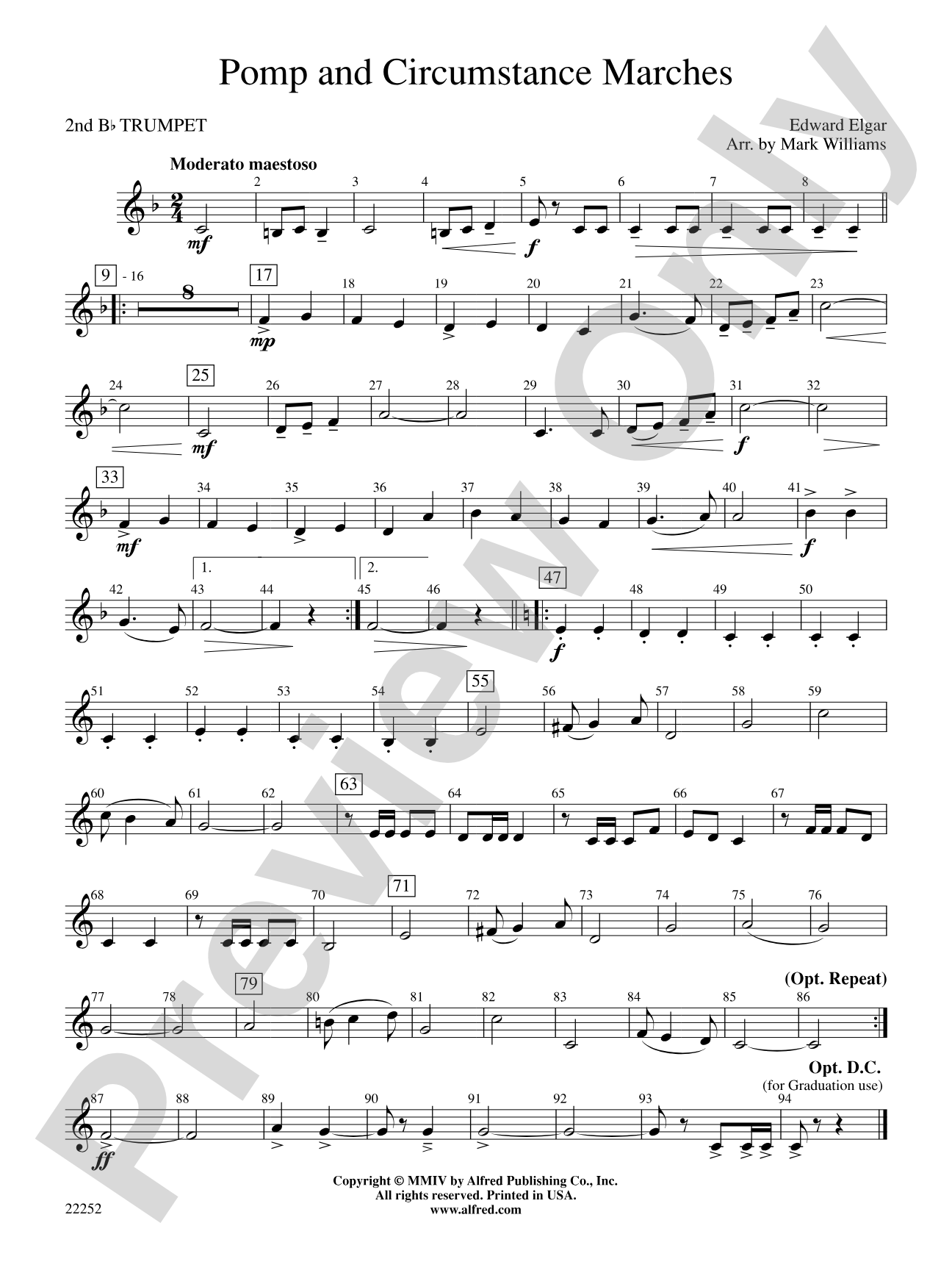 Pomp and Circumstance Marches: 2nd B-flat Trumpet