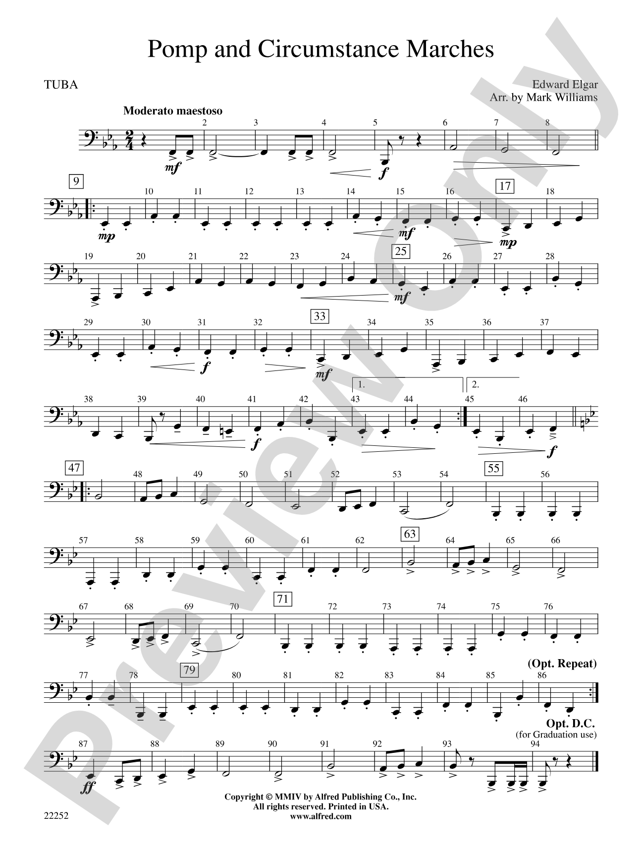 Pomp and Circumstance Marches: Tuba