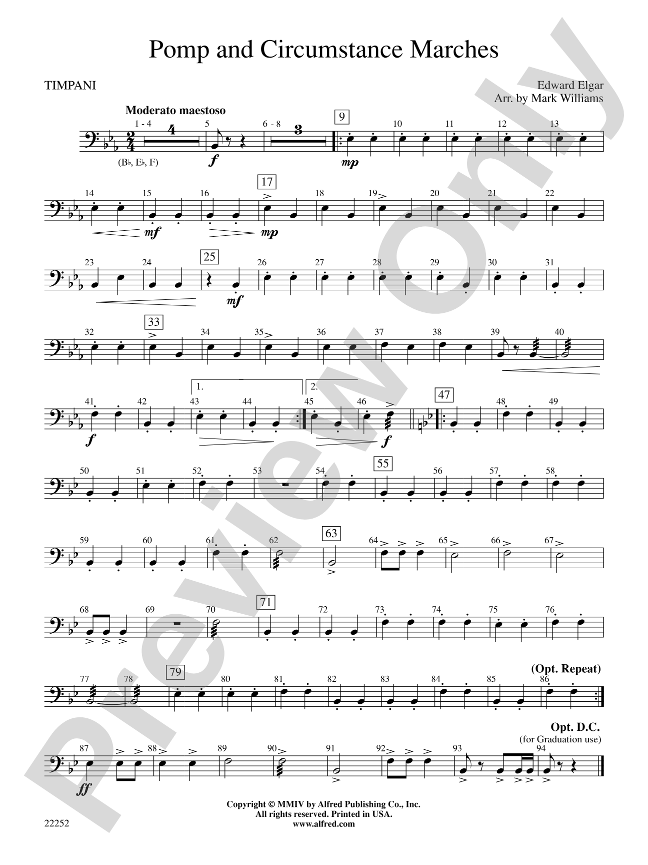 Pomp and Circumstance Marches: Timpani