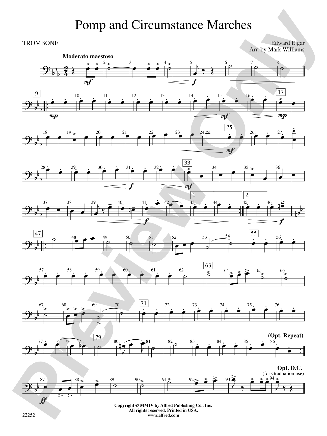 Pomp and Circumstance Marches: 1st Trombone