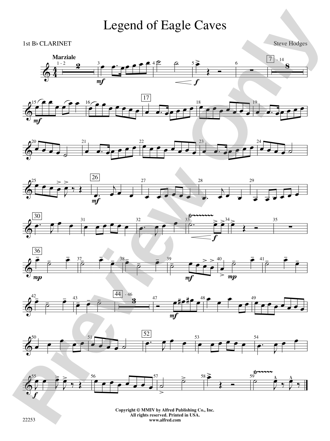 Legend of Eagle Caves: 1st B-flat Clarinet