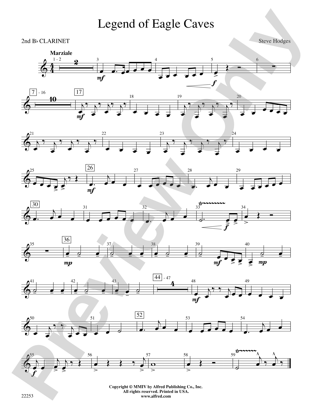 Legend of Eagle Caves: 2nd B-flat Clarinet